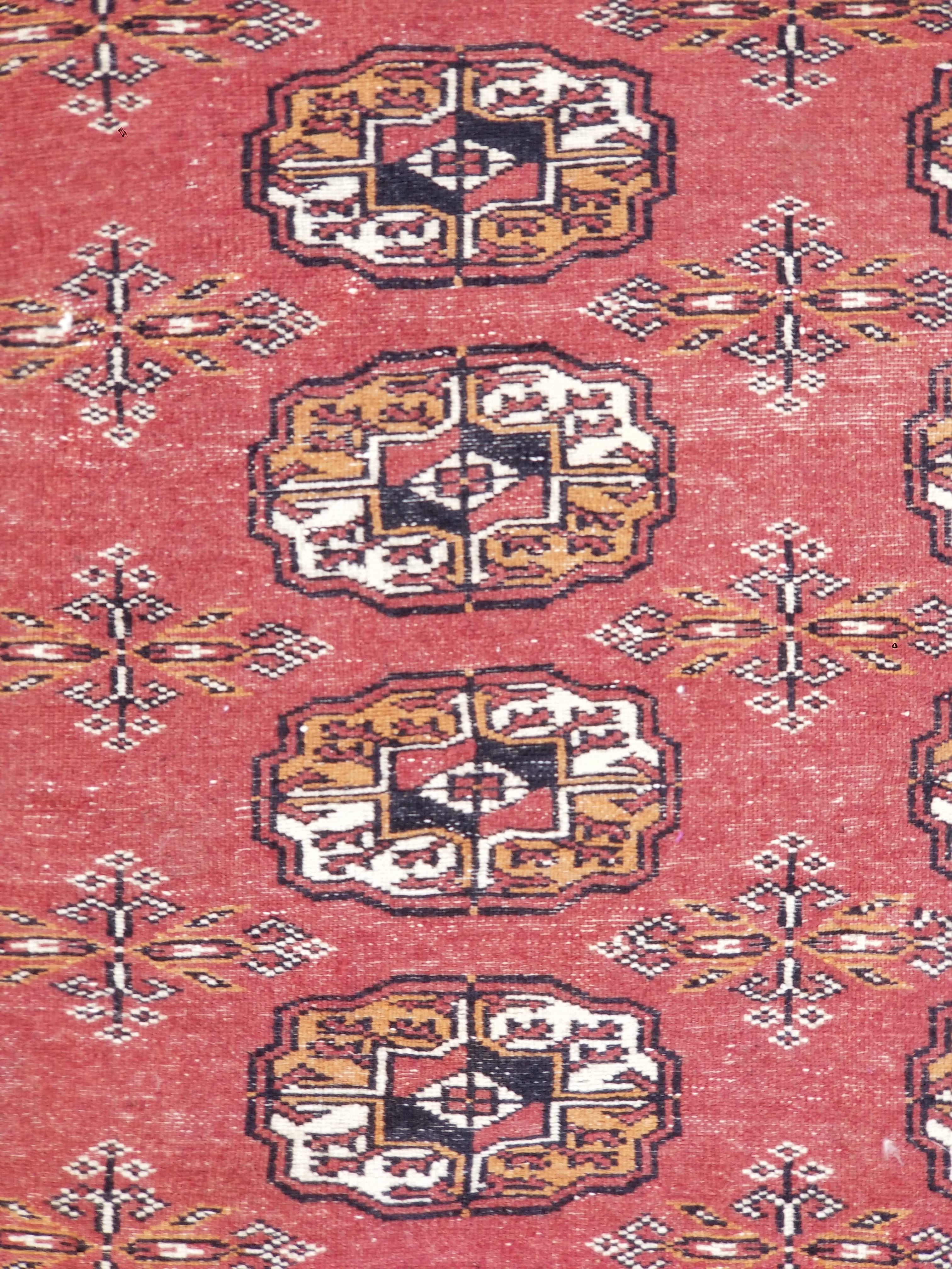 Antique Traditional Handmade Bokhara Style Wool Multicolor Rug 139x127cm