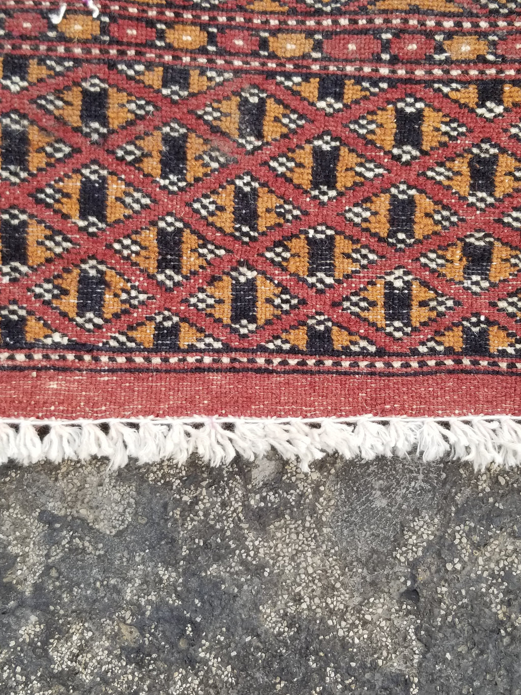Antique Traditional Handmade Bokhara Style Wool Multicolor Rug 139x127cm