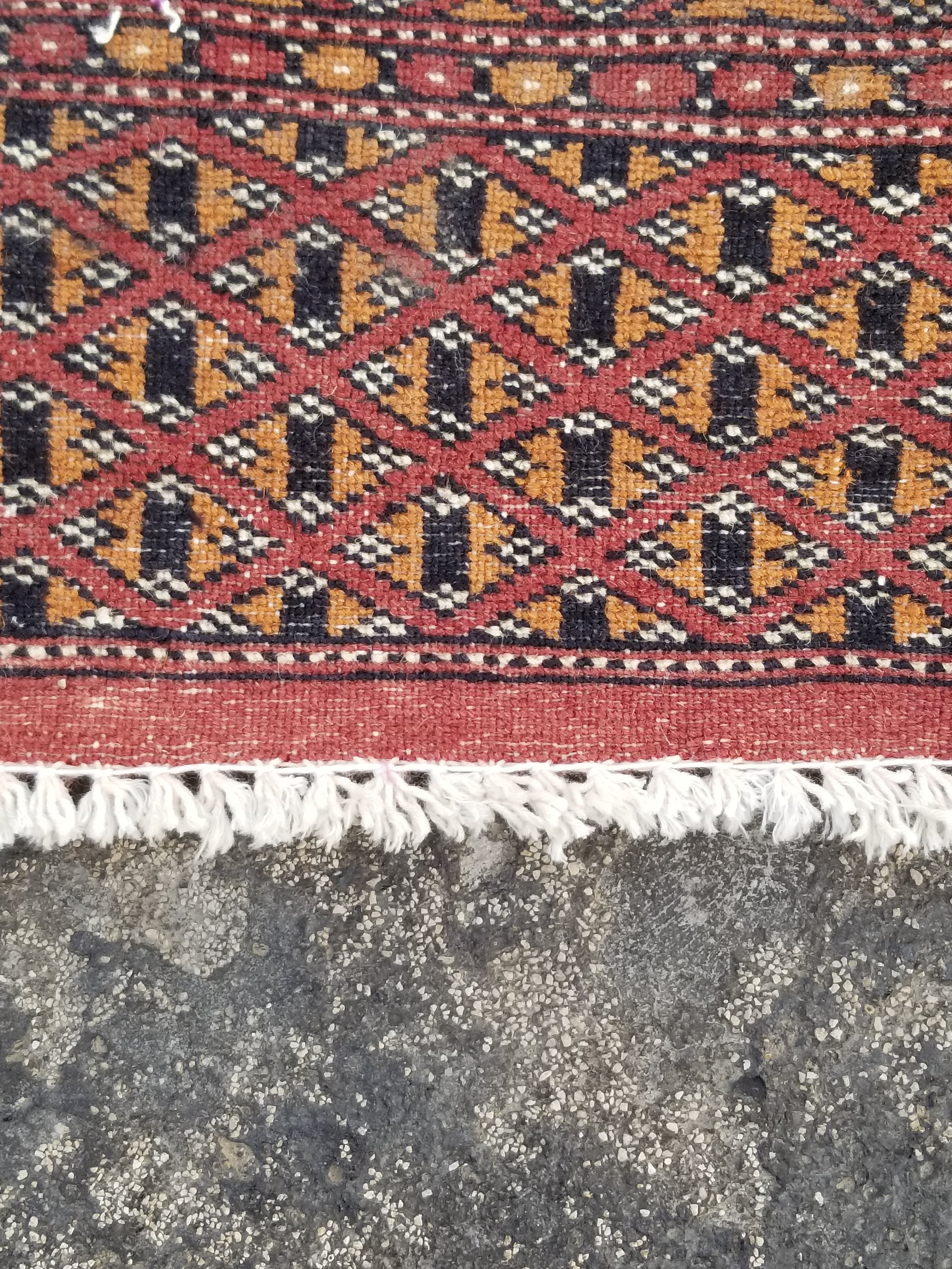Antique Traditional Handmade Bokhara Style Wool Multicolor Rug 139x127cm