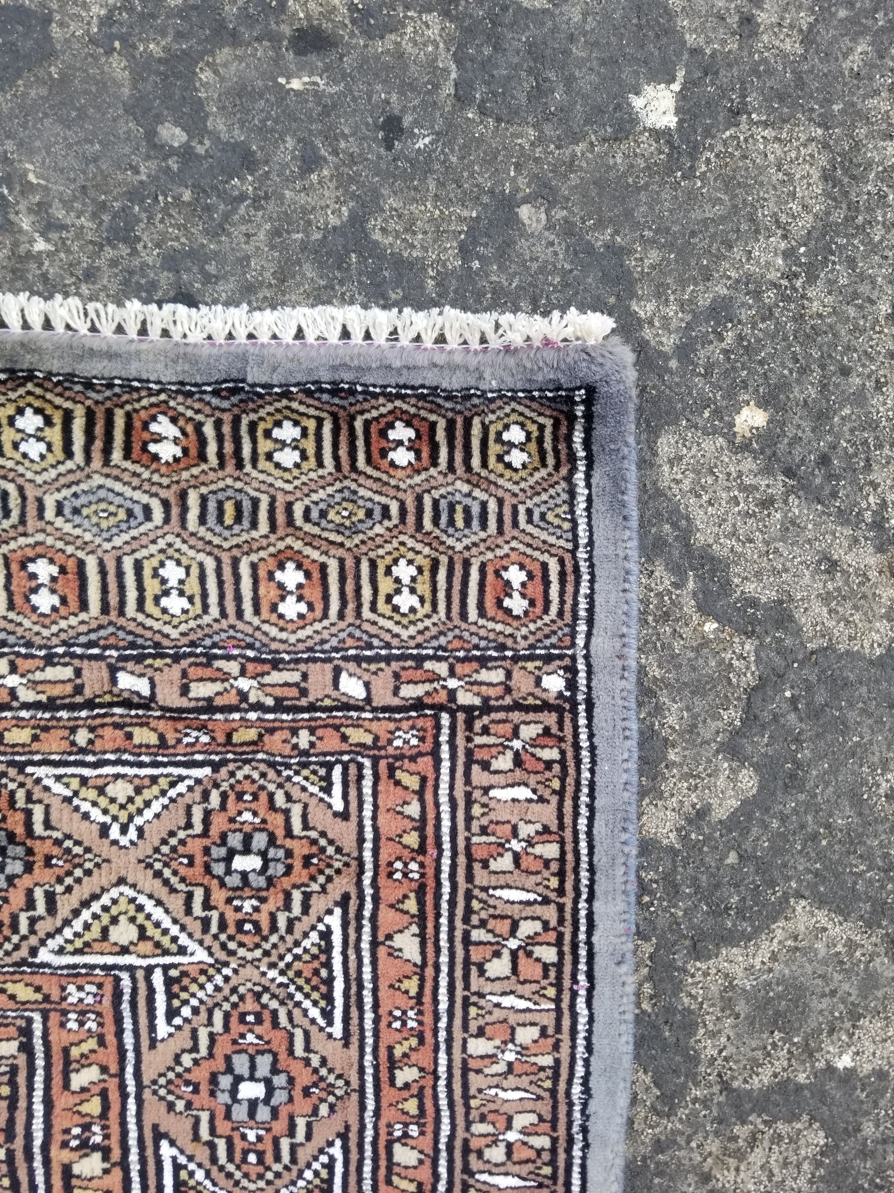 Distressed Vintage Traditional Handmade Oriental Wool Multicolor Rug 183x124cm