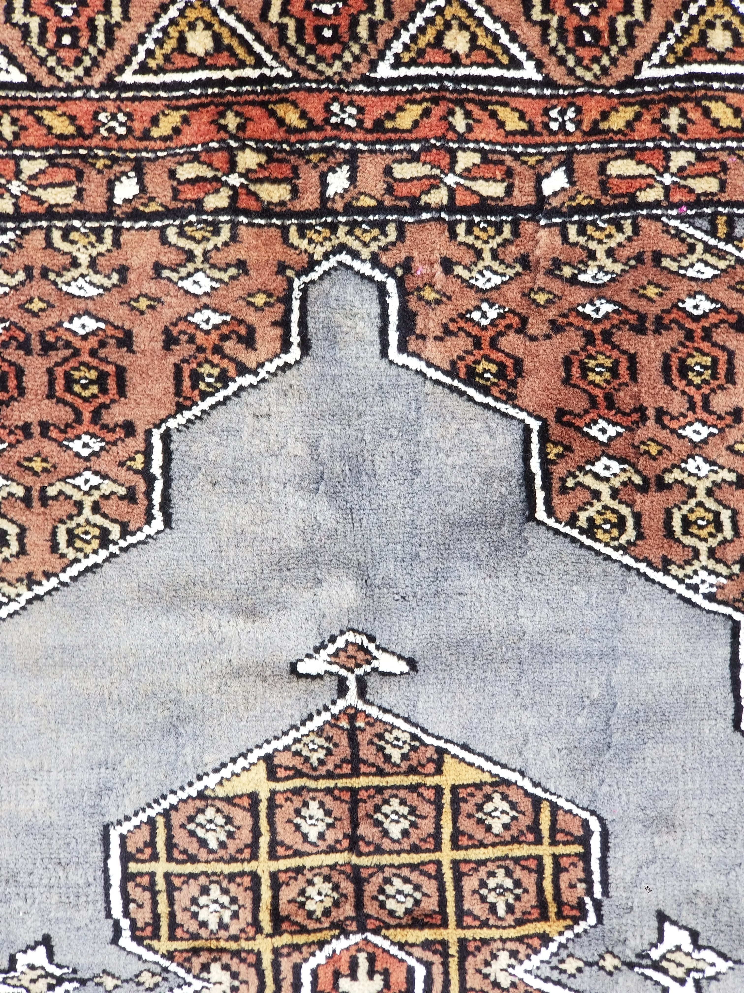 Distressed Vintage Traditional Handmade Oriental Wool Multicolor Rug 183x124cm