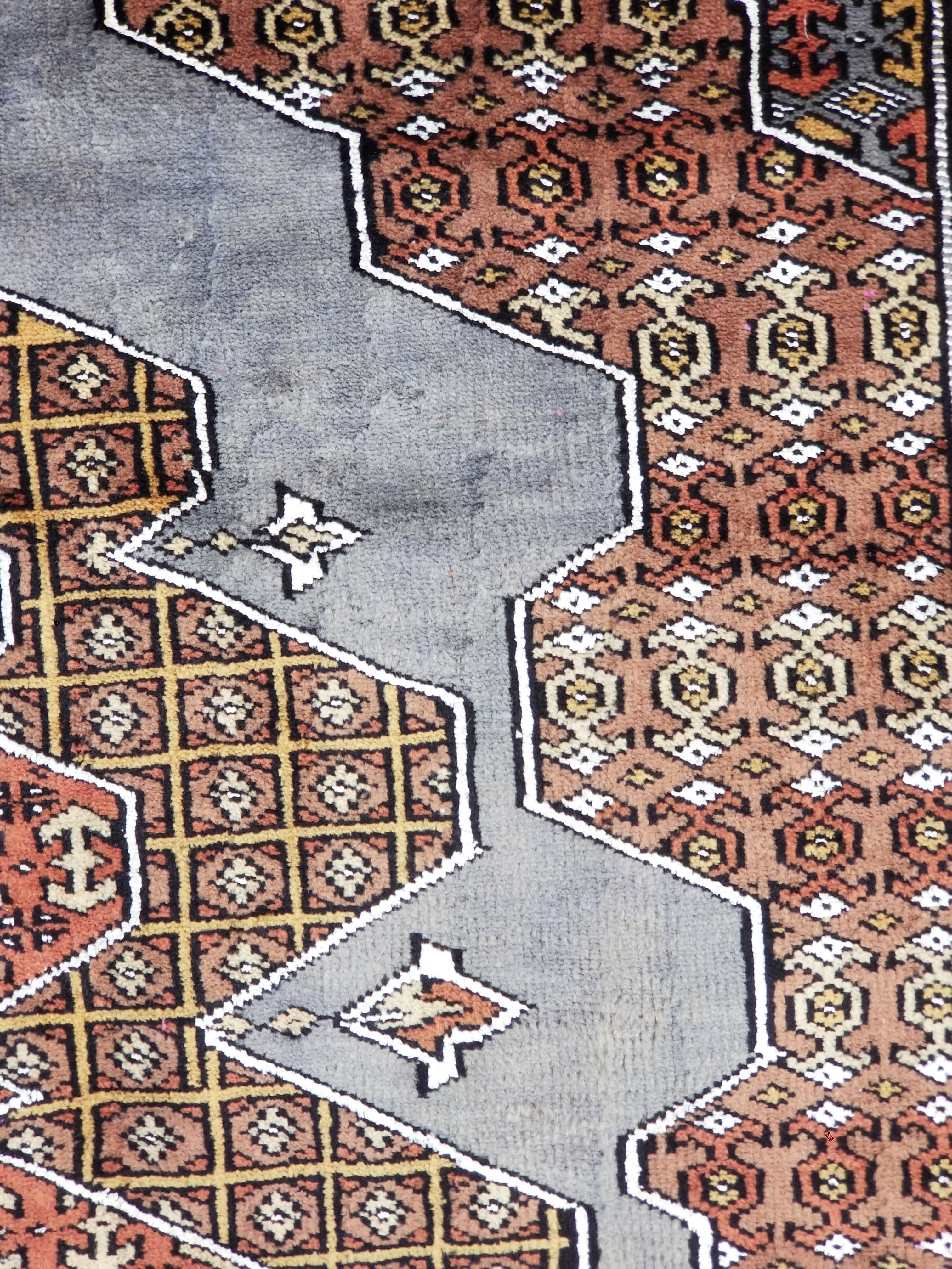 Distressed Vintage Traditional Handmade Oriental Wool Multicolor Rug 183x124cm
