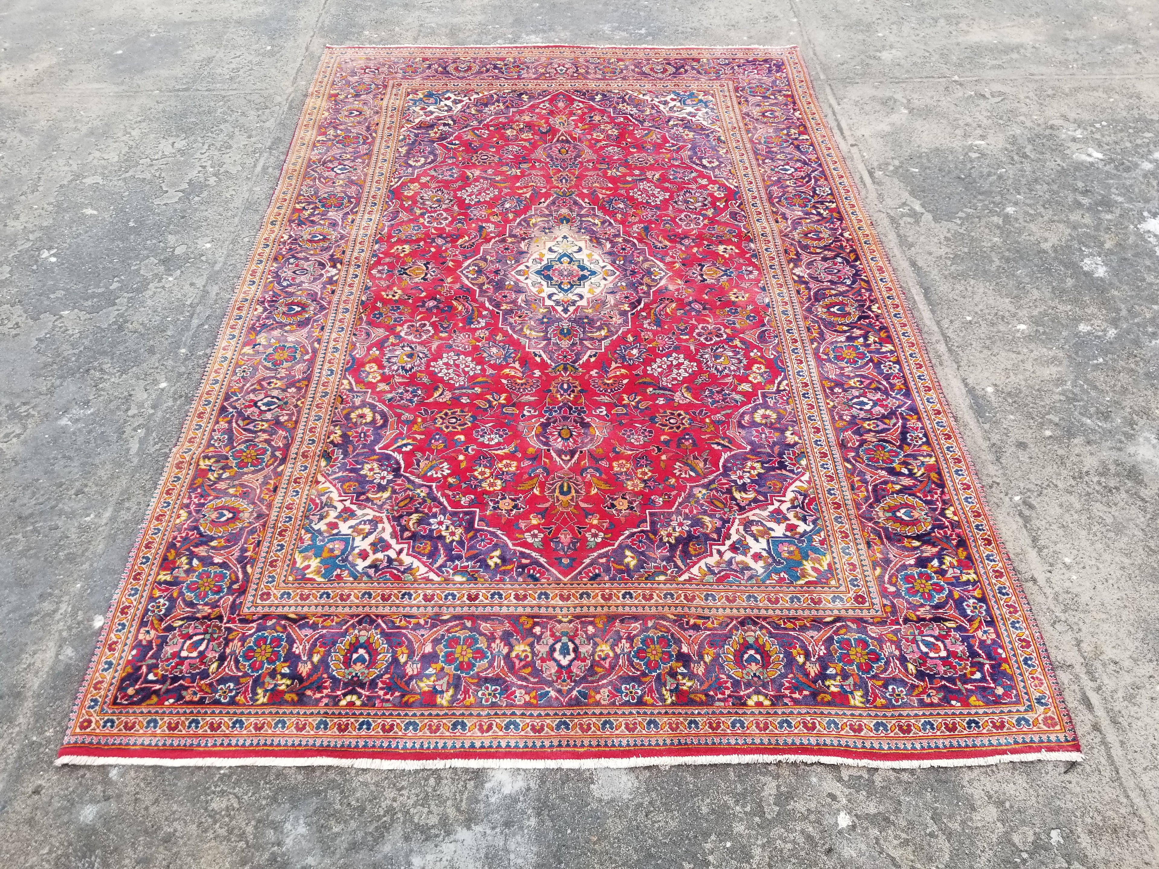 Vintage Traditional Handmade Oriental Wool Multicolor Rug 310x201cm