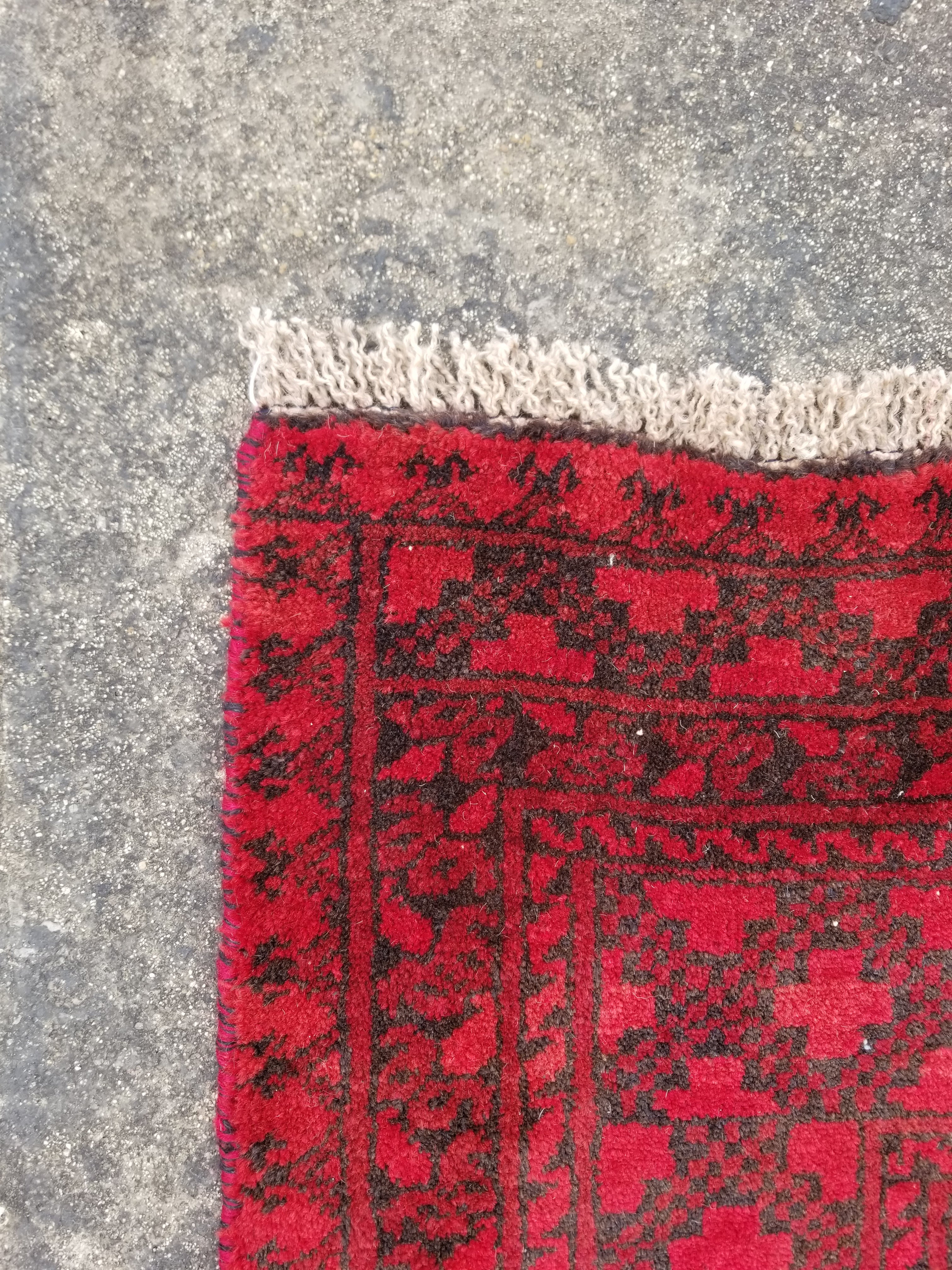 Vintage Traditional Handmade Afghan Wool Multicolor Rug 266x198cm