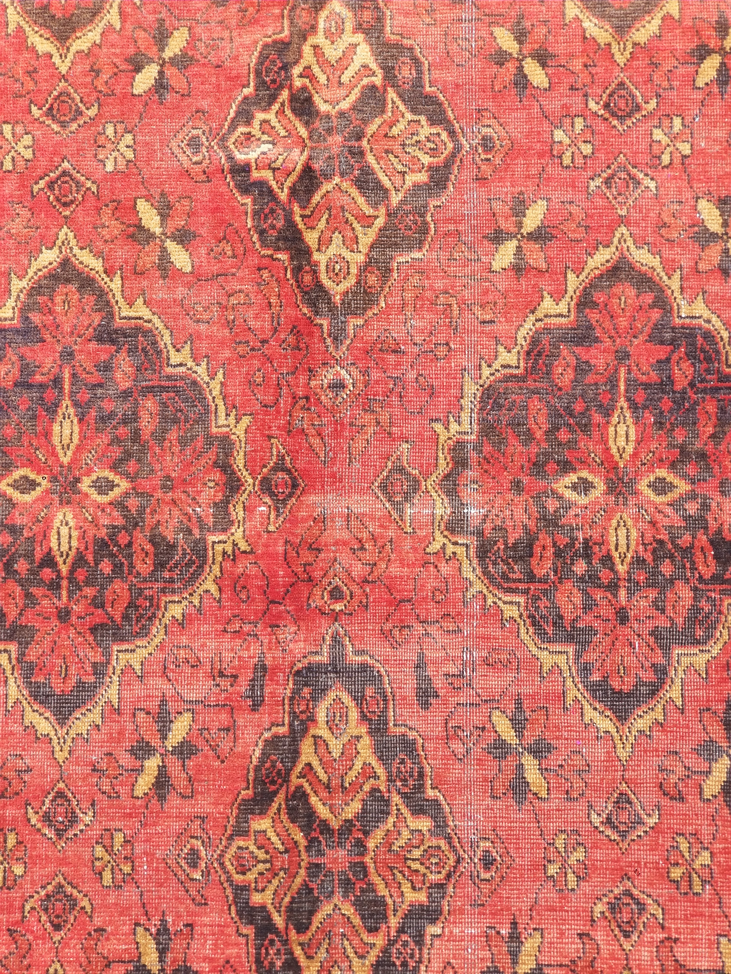 Distressed Vintage Traditional Handmade Oriental Wool Multicolor Rug 277x190cm