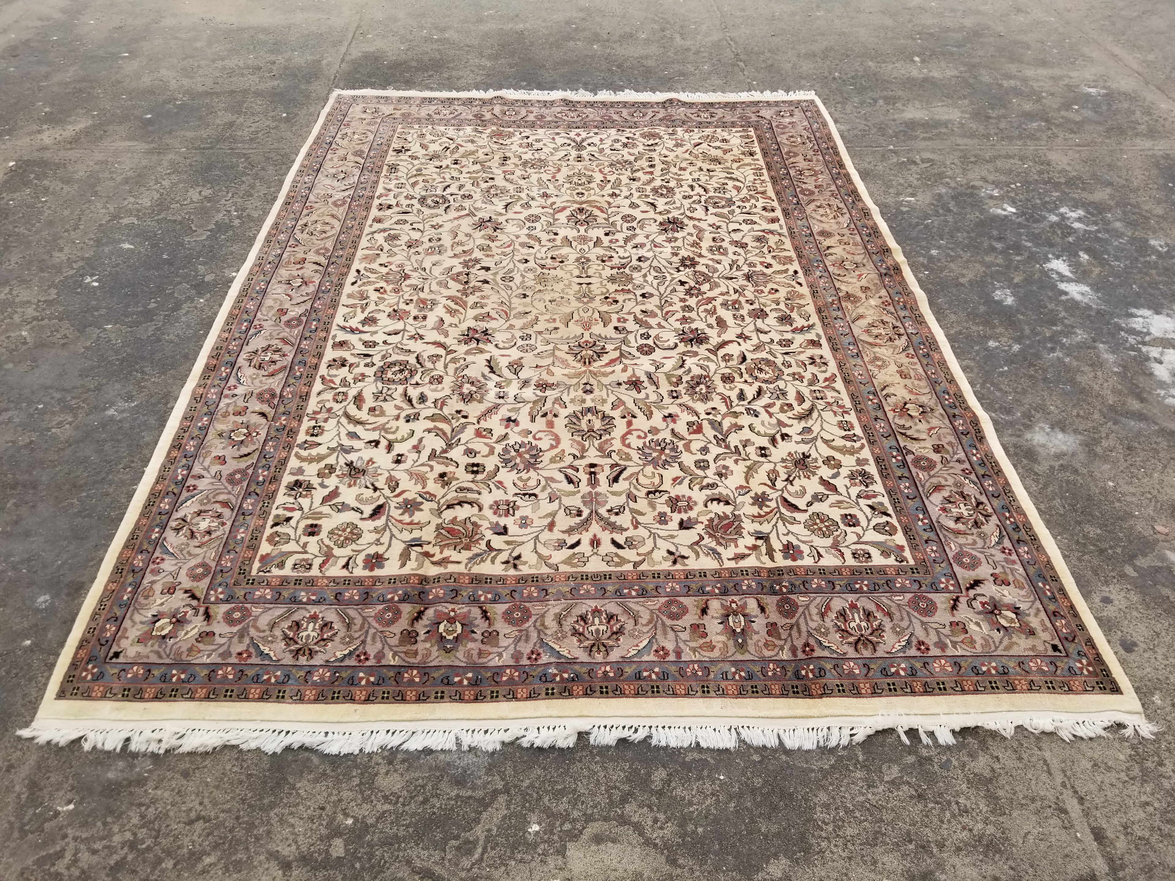 Vintage Traditional Handmade Oriental Wool Multicolor Rug 355x244cm