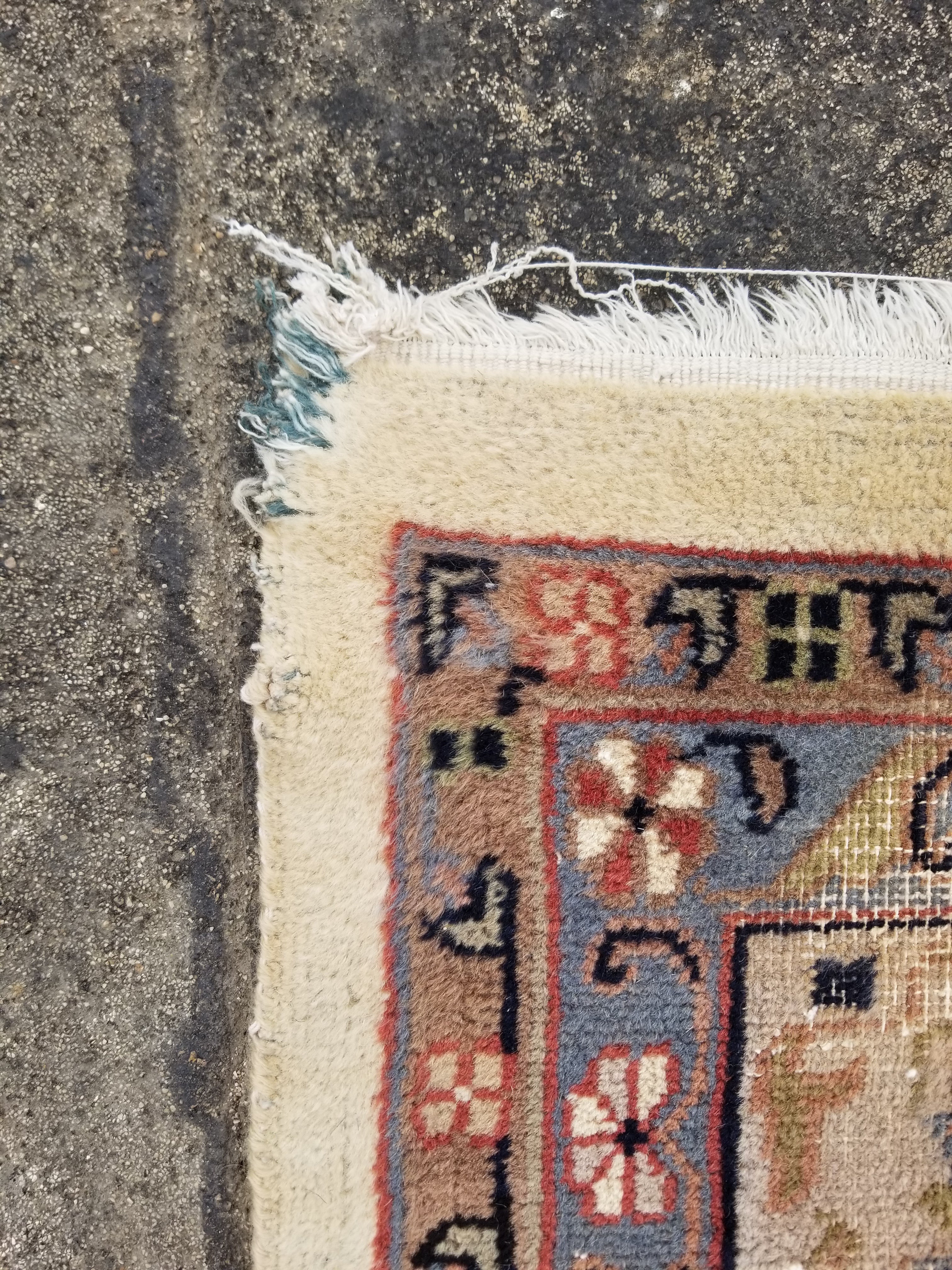 Vintage Traditional Handmade Oriental Wool Multicolor Rug 355x244cm