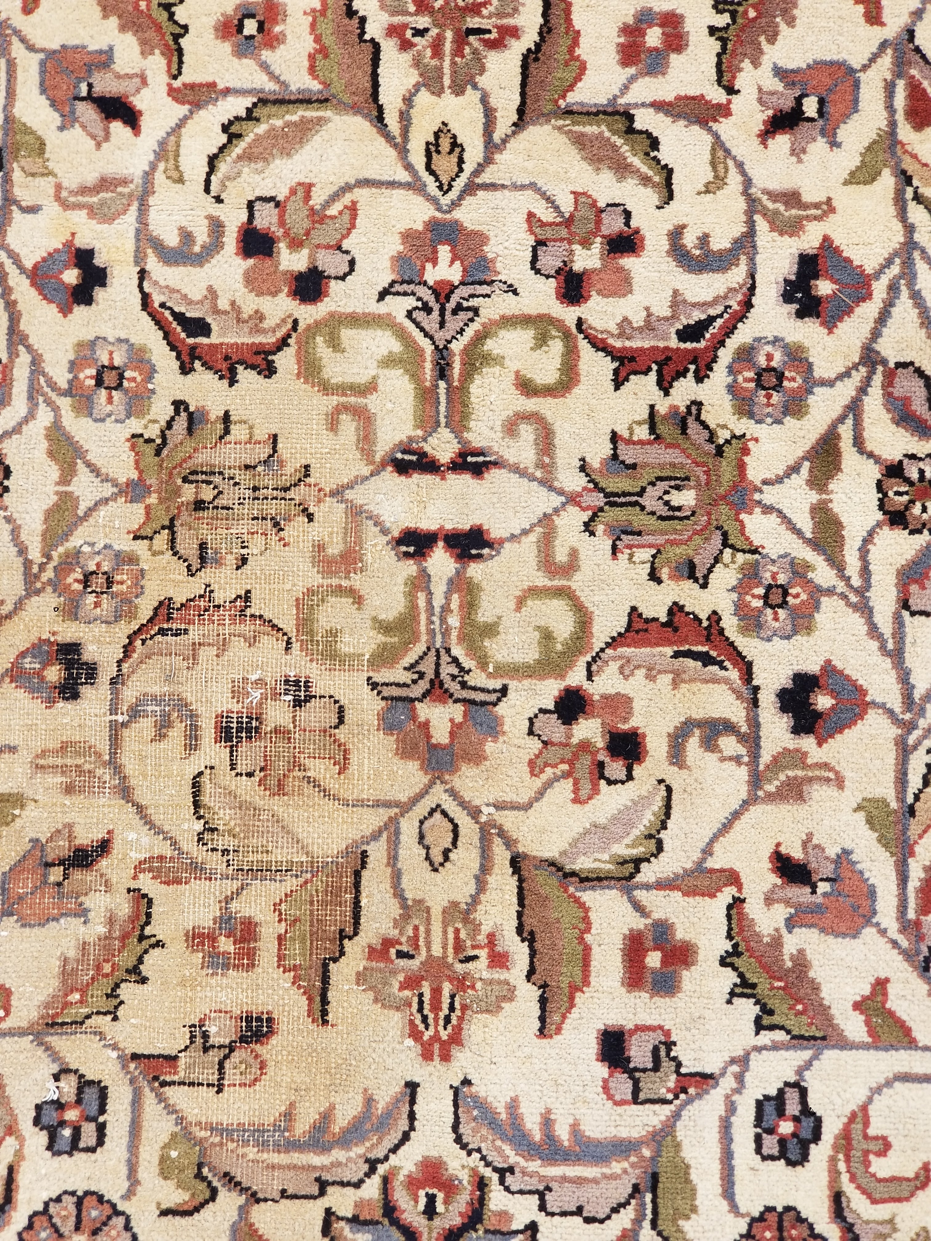Vintage Traditional Handmade Oriental Wool Multicolor Rug 355x244cm