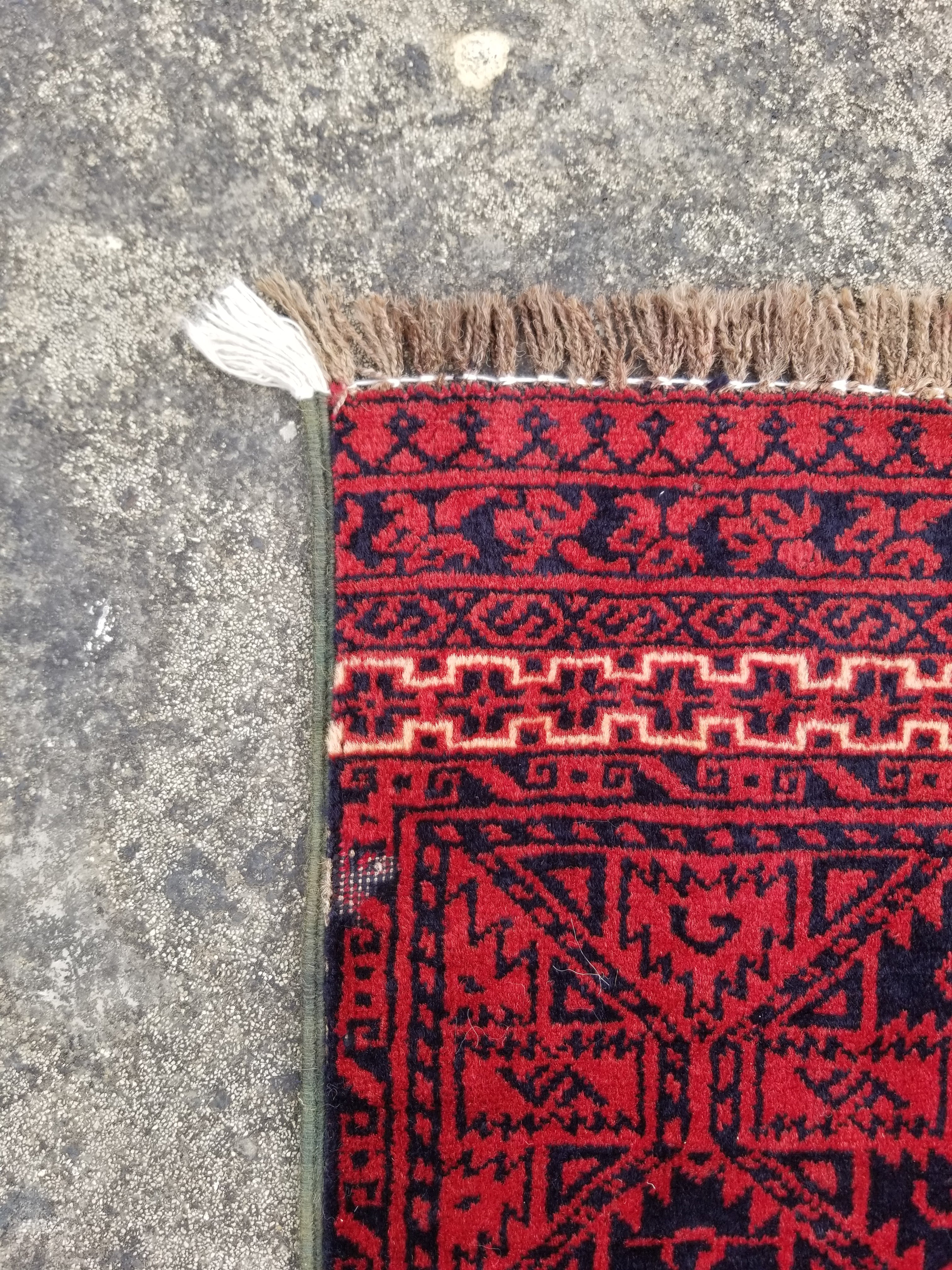 Vintage Traditional Handmade Afghan Bokhara Wool Multicolor Rug 223x173cm