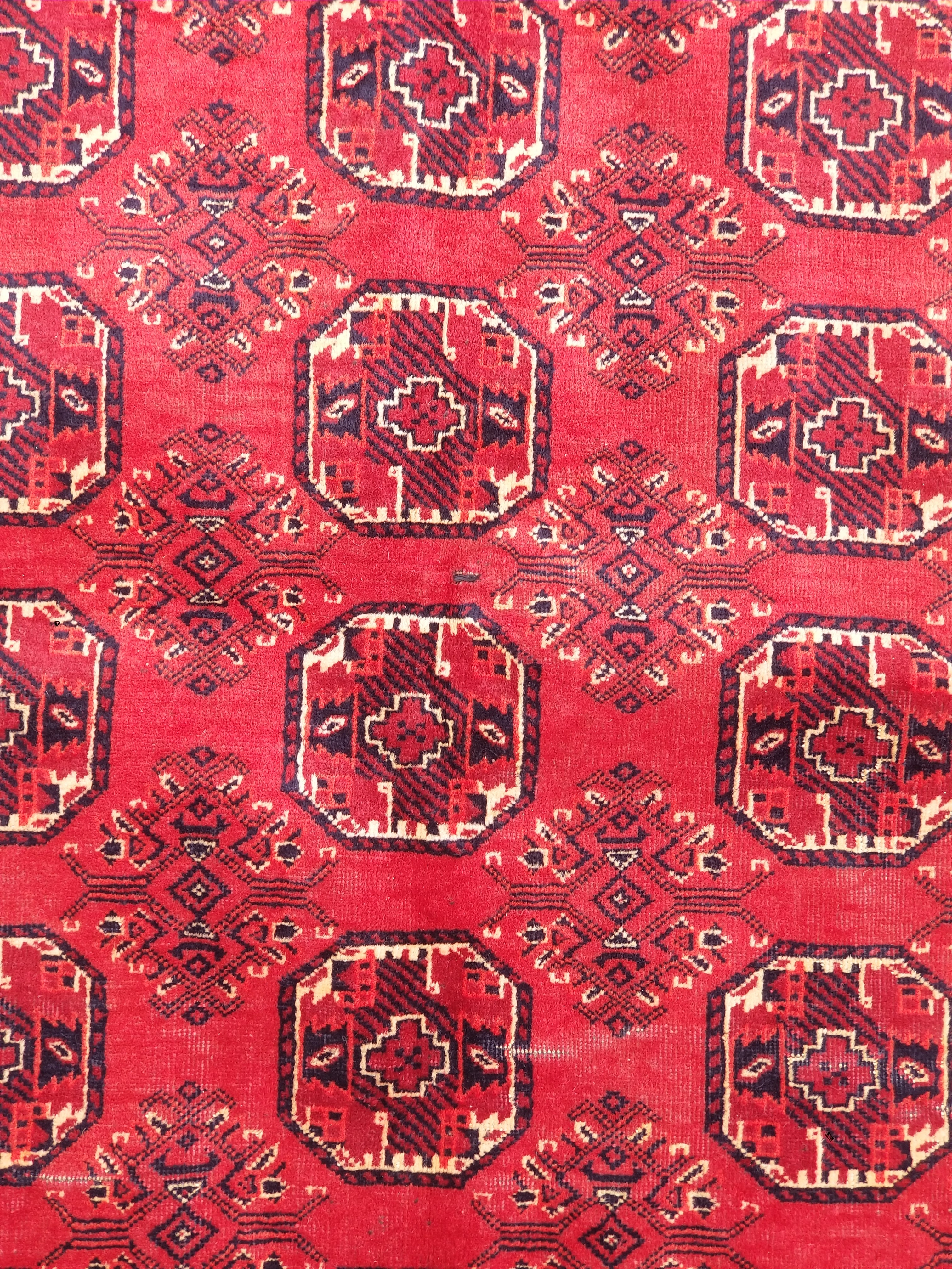 Vintage Traditional Handmade Afghan Bokhara Wool Multicolor Rug 223x173cm