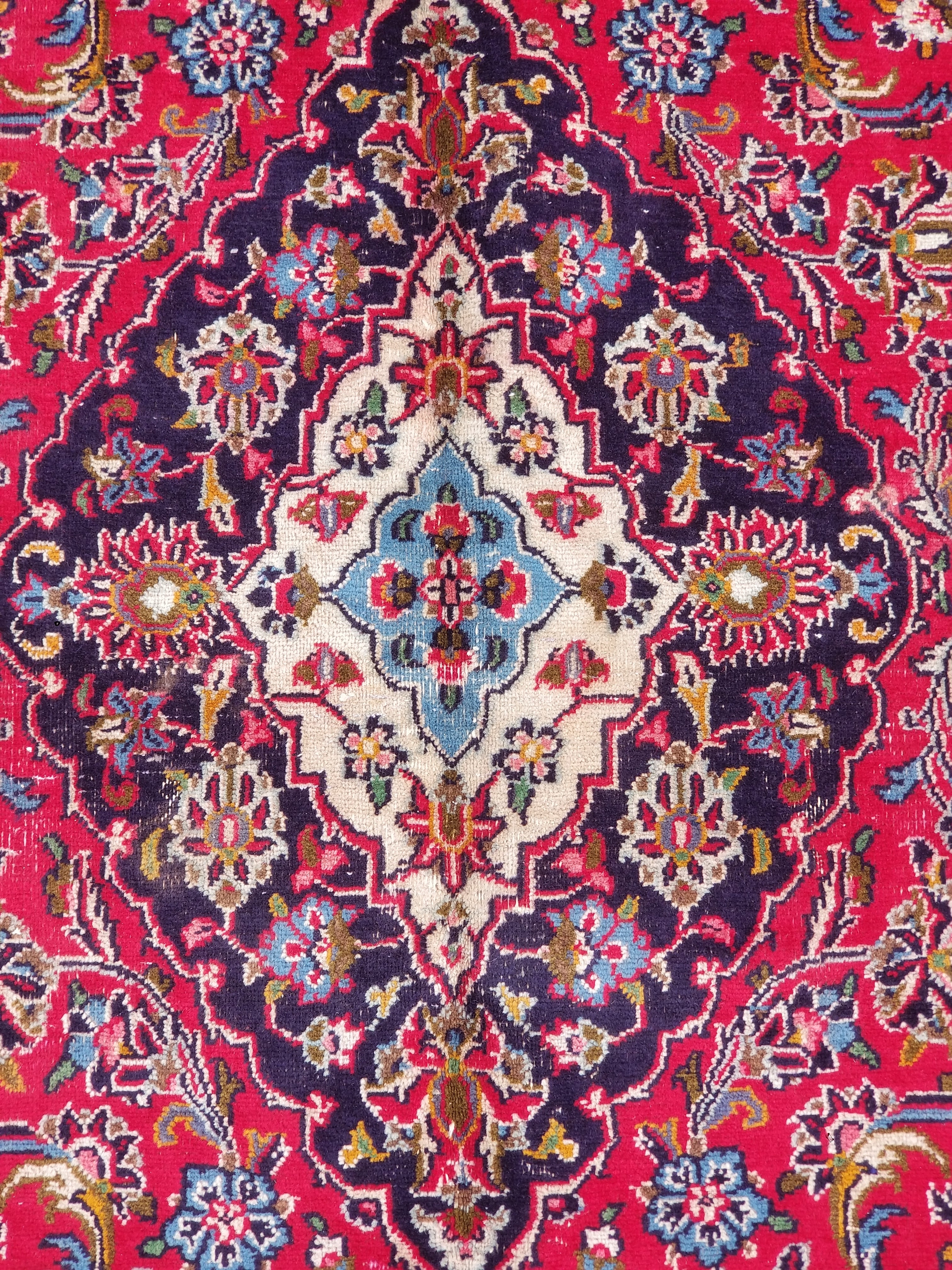 Vintage Traditional Handmade Oriental Wool Multicolor Rug 284x190cm