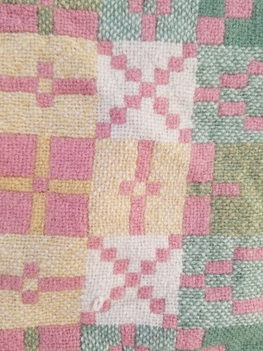 Vintage Welsh Wool Tapestry Blanket Reversible 217x212cm