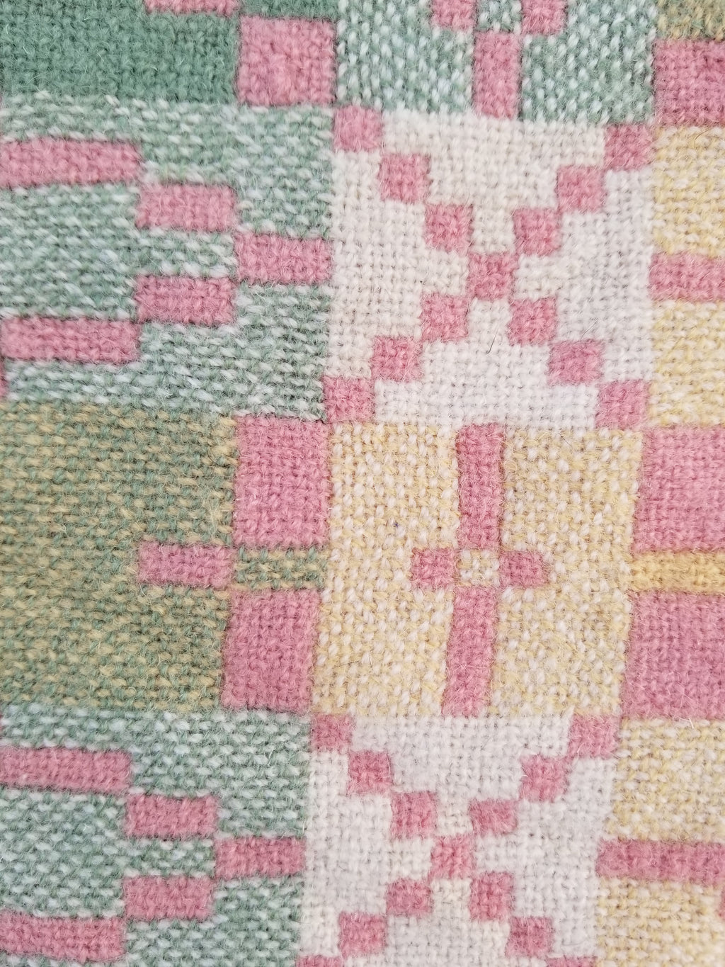 Vintage Welsh Wool Tapestry Blanket Reversible 217x212cm
