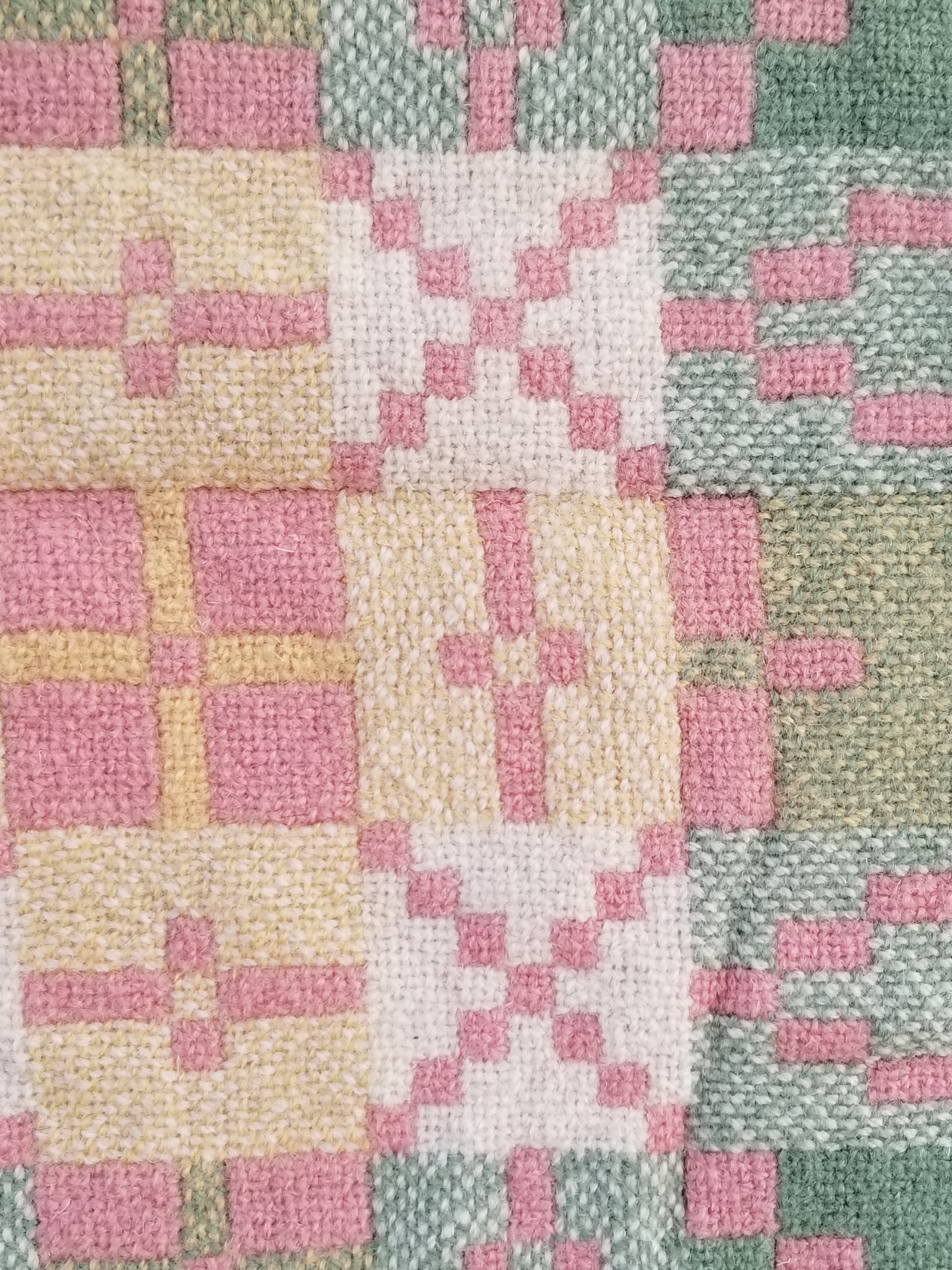 Vintage Welsh Wool Tapestry Blanket Reversible 217x212cm