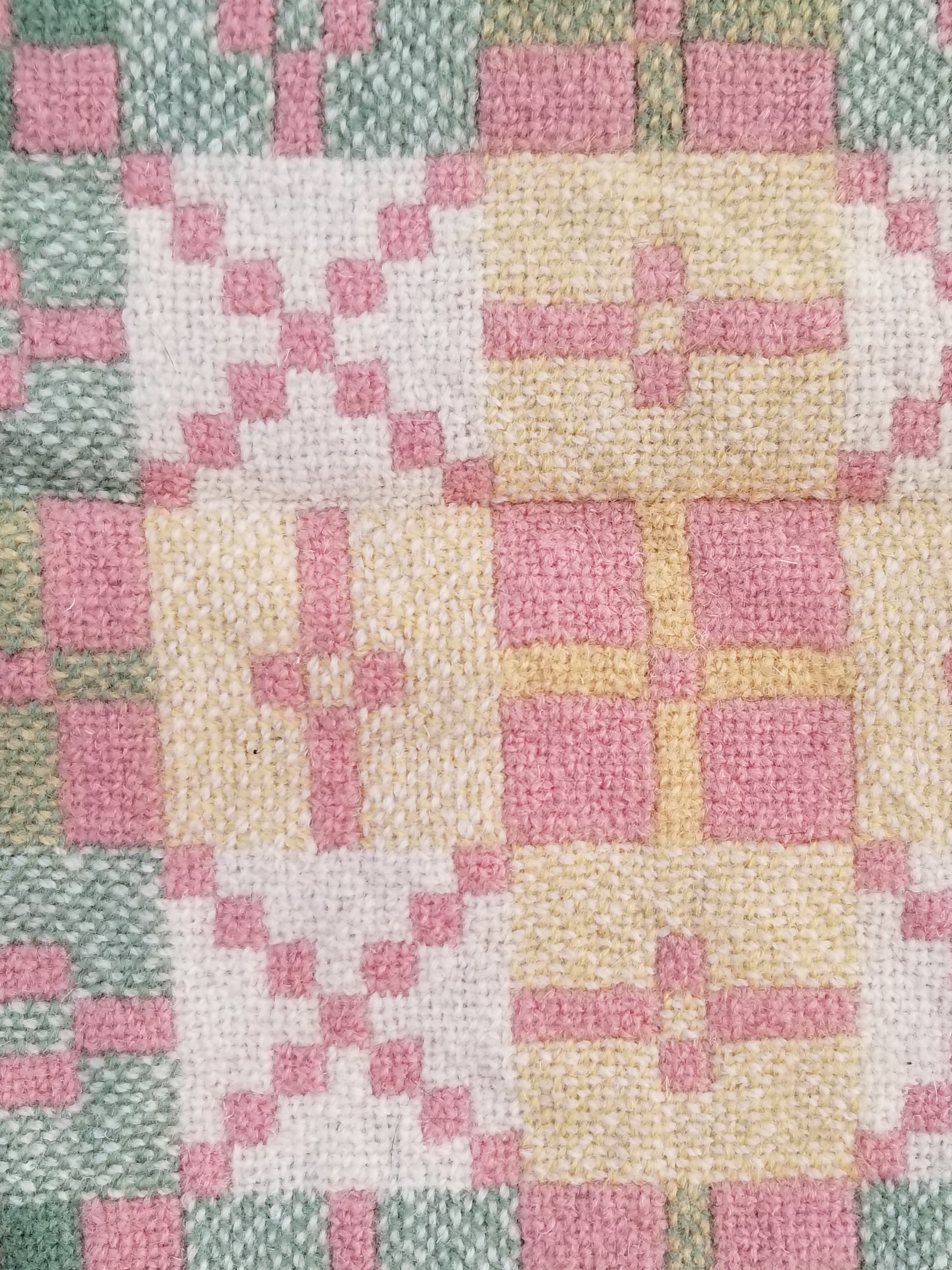 Vintage Welsh Wool Tapestry Blanket Reversible 217x212cm