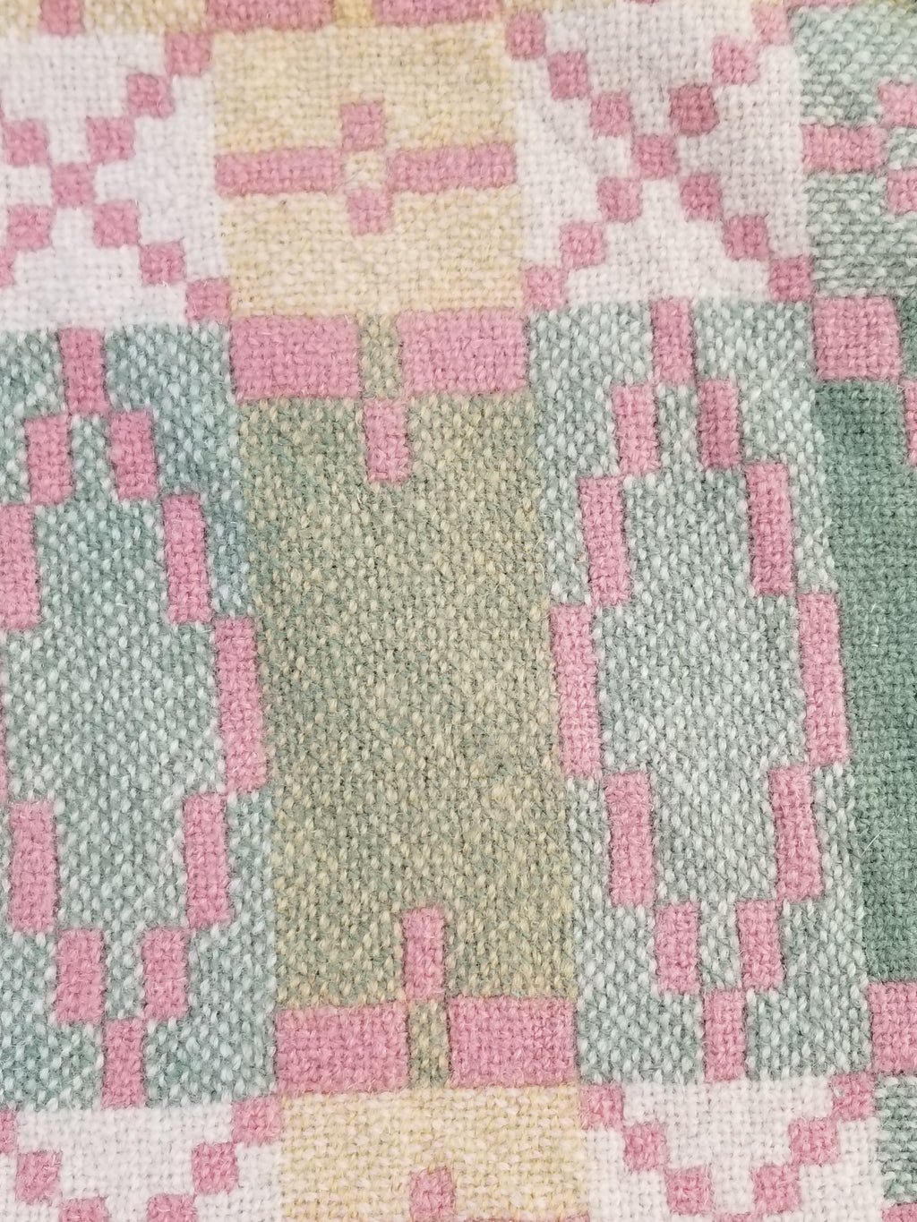 Vintage Welsh Wool Tapestry Blanket Reversible 217x212cm