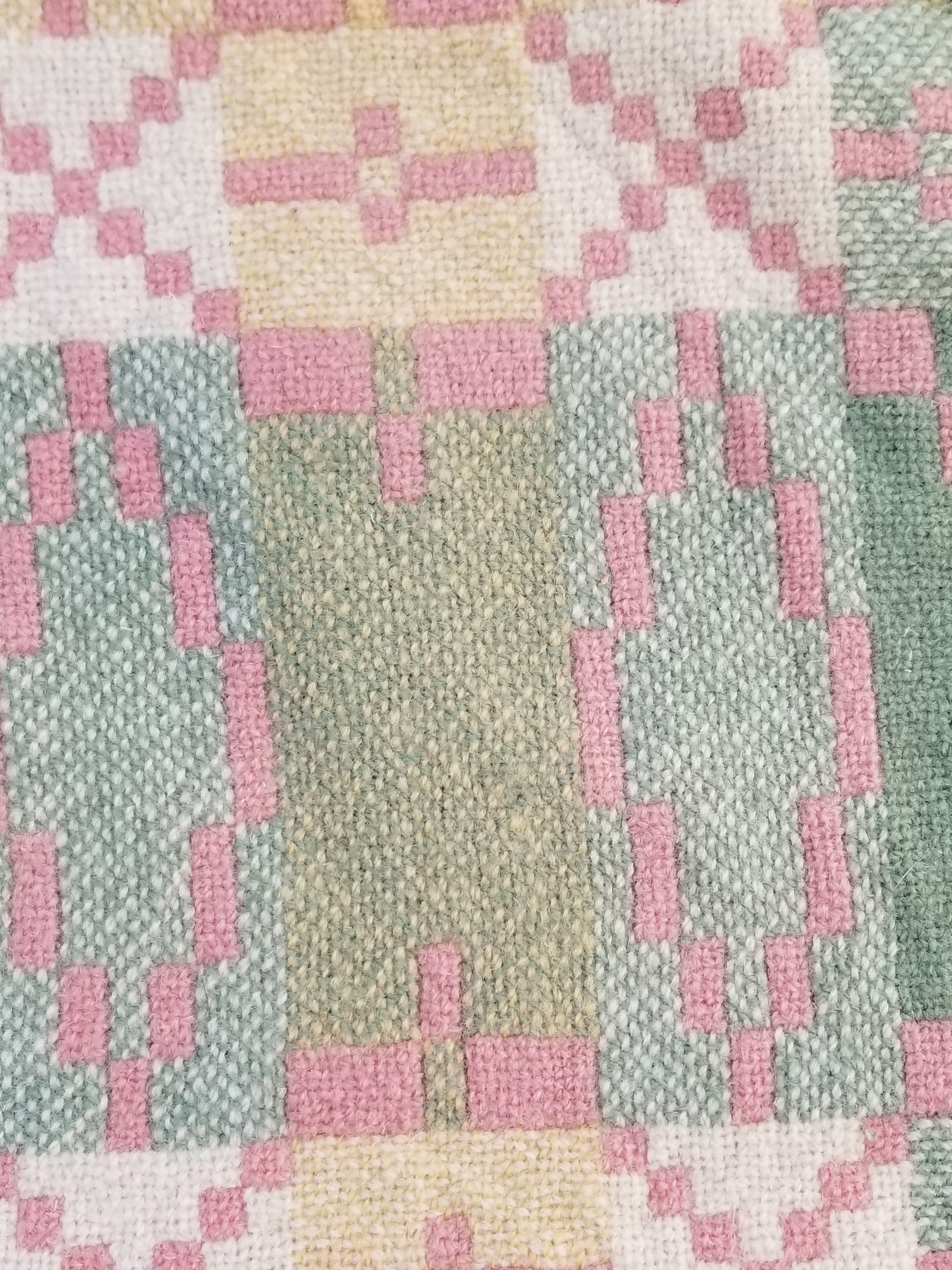 Vintage Welsh Wool Tapestry Blanket Reversible 217x212cm