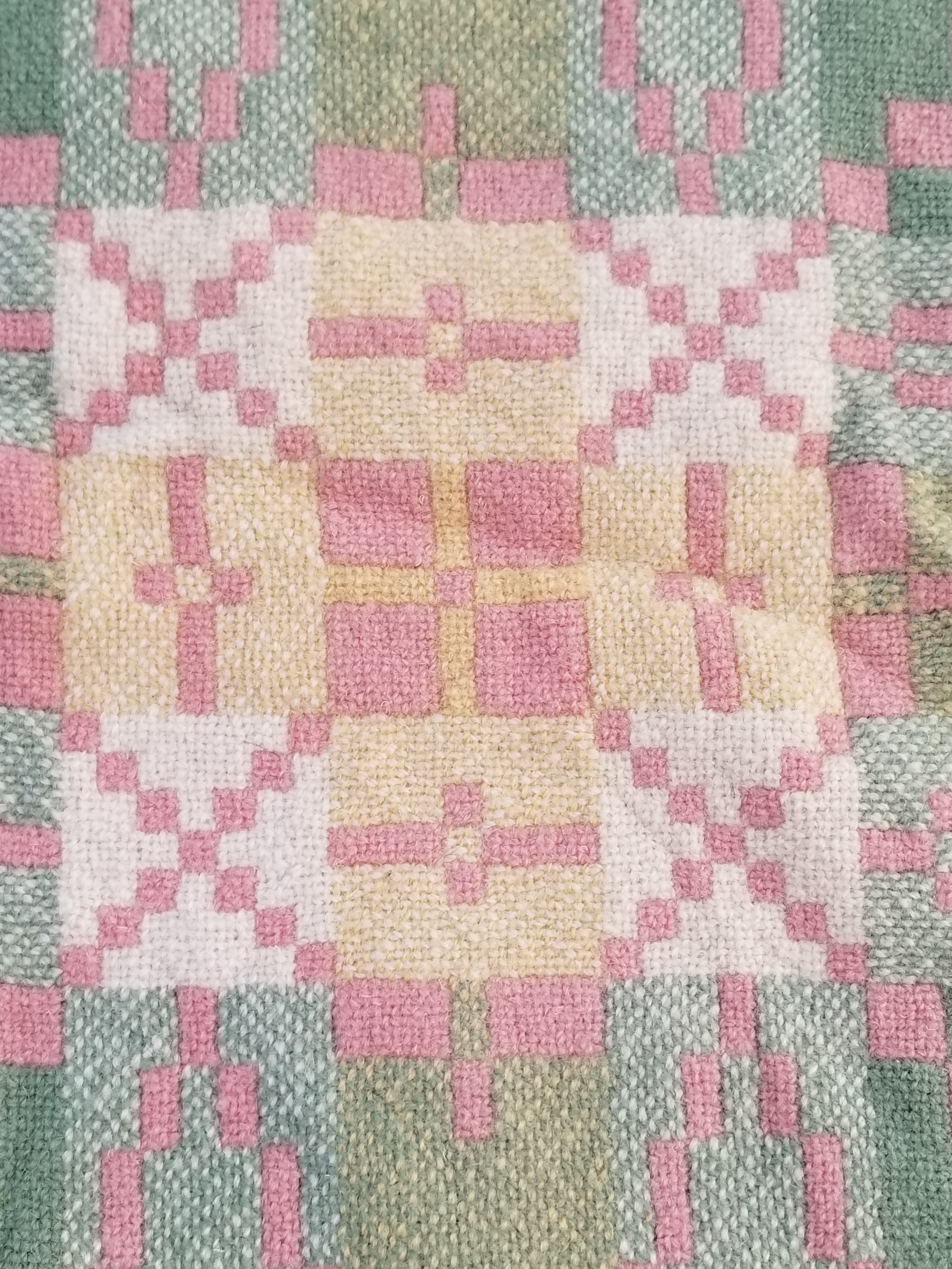 Vintage Welsh Wool Tapestry Blanket Reversible 217x212cm