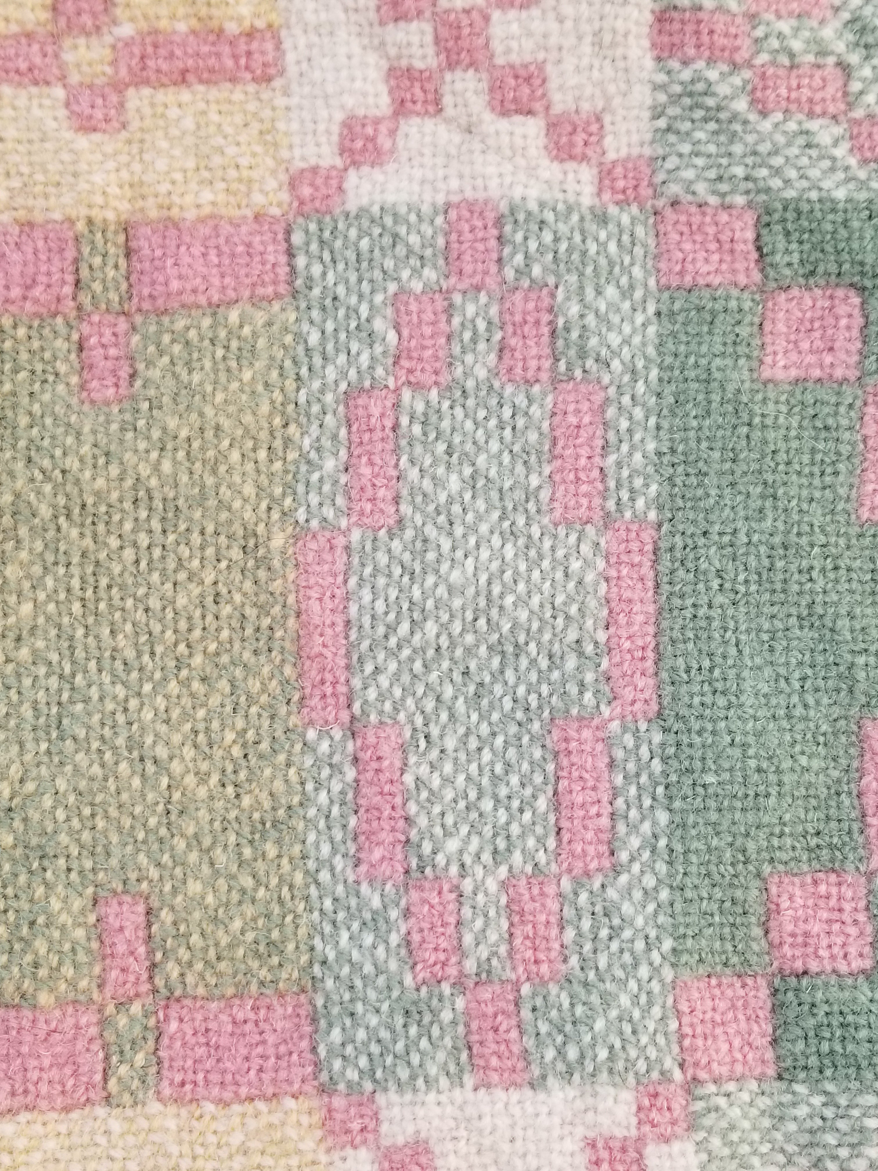Vintage Welsh Wool Tapestry Blanket Reversible 217x212cm