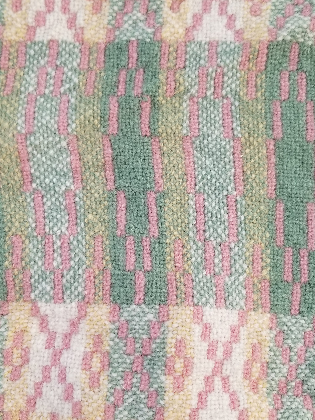 Vintage Welsh Wool Tapestry Blanket Reversible 217x212cm