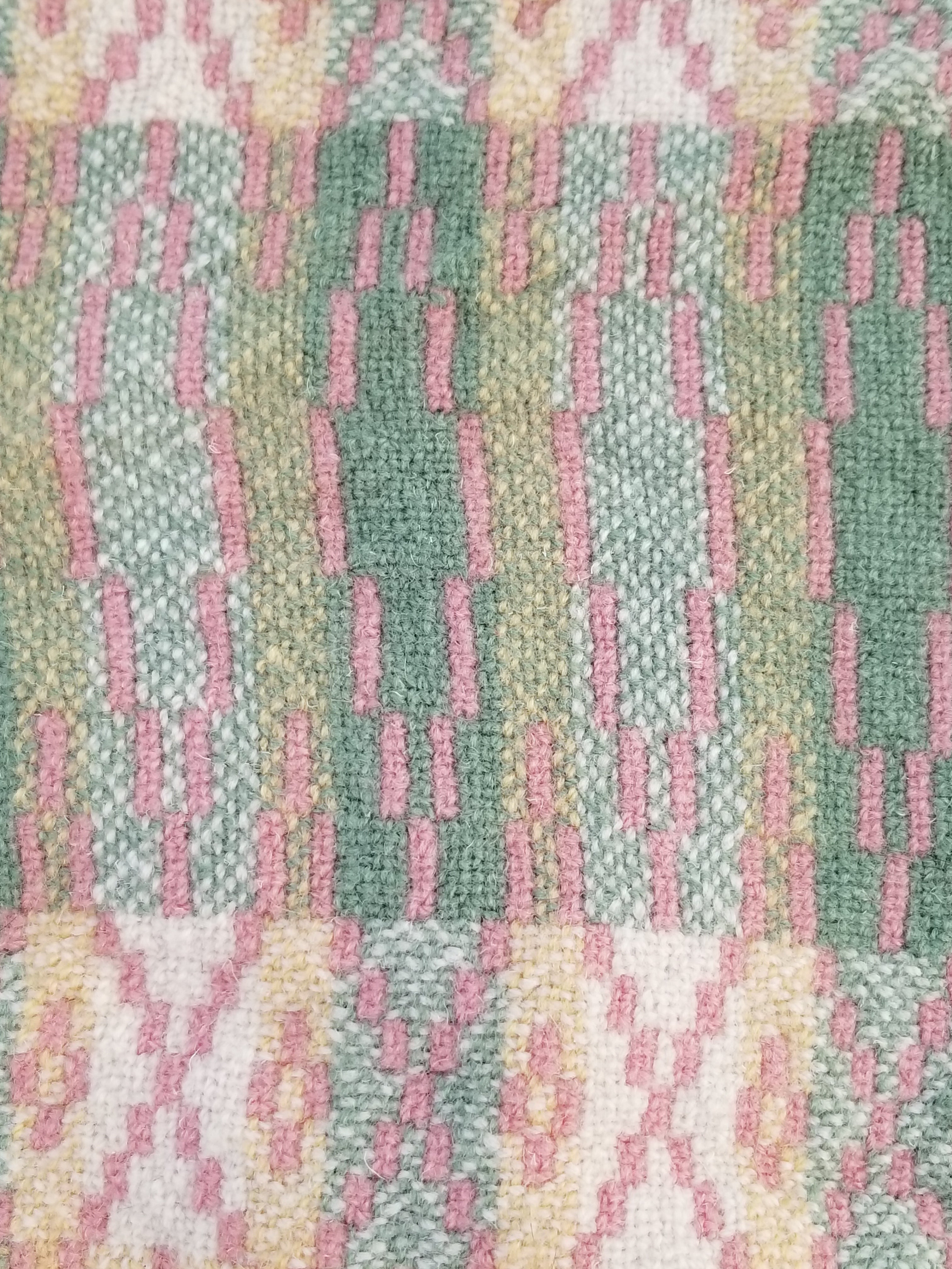 Vintage Welsh Wool Tapestry Blanket Reversible 217x212cm