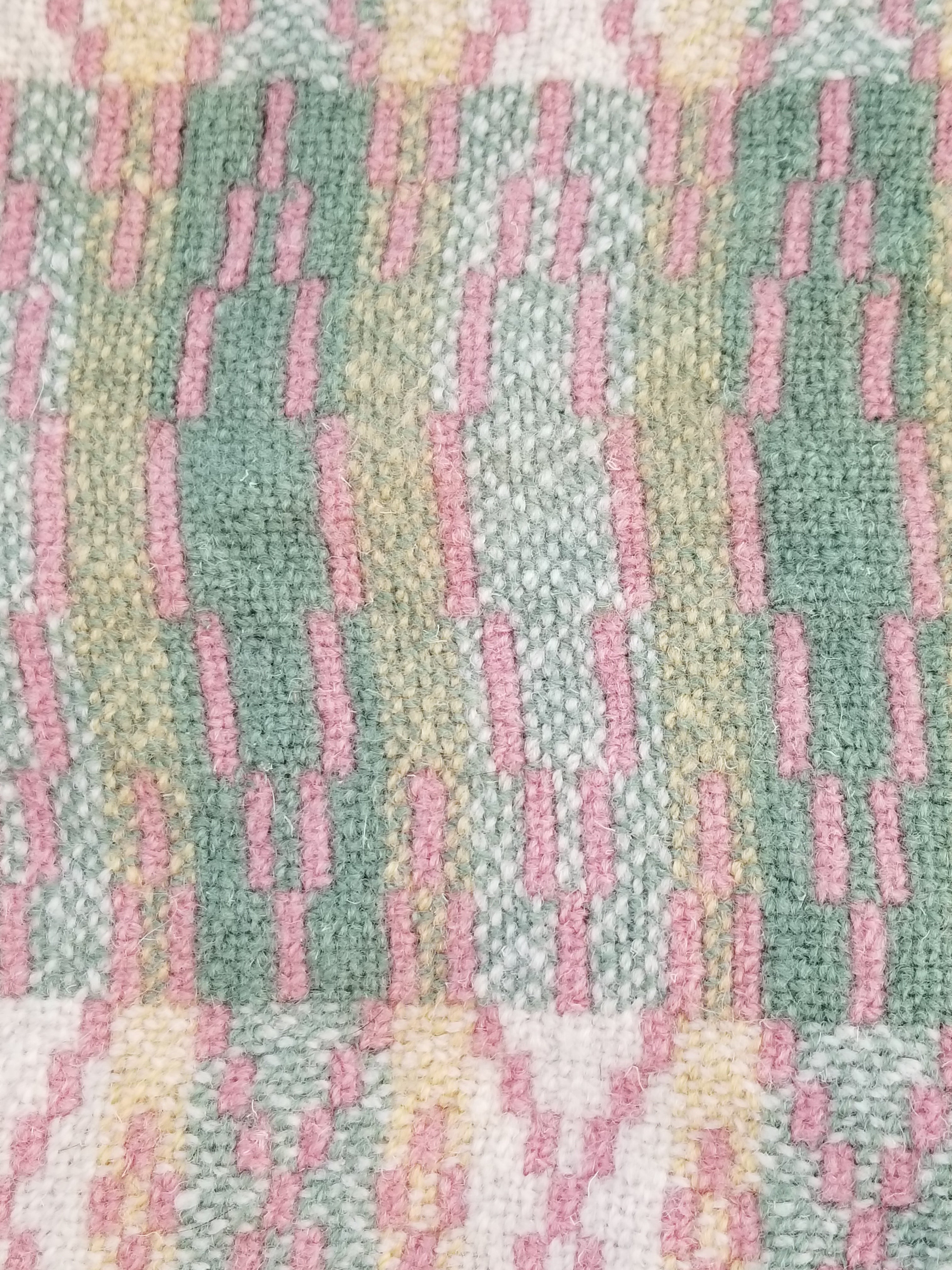 Vintage Welsh Wool Tapestry Blanket Reversible 217x212cm