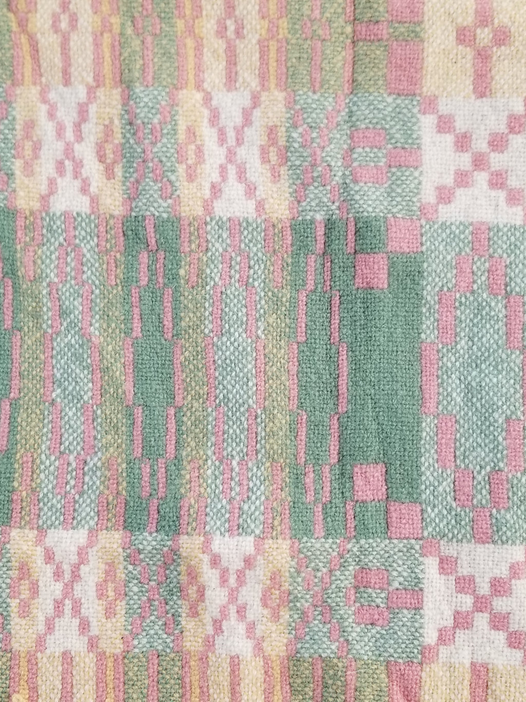 Vintage Welsh Wool Tapestry Blanket Reversible 217x212cm