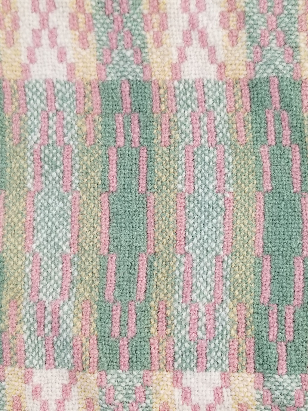 Vintage Welsh Wool Tapestry Blanket Reversible 217x212cm