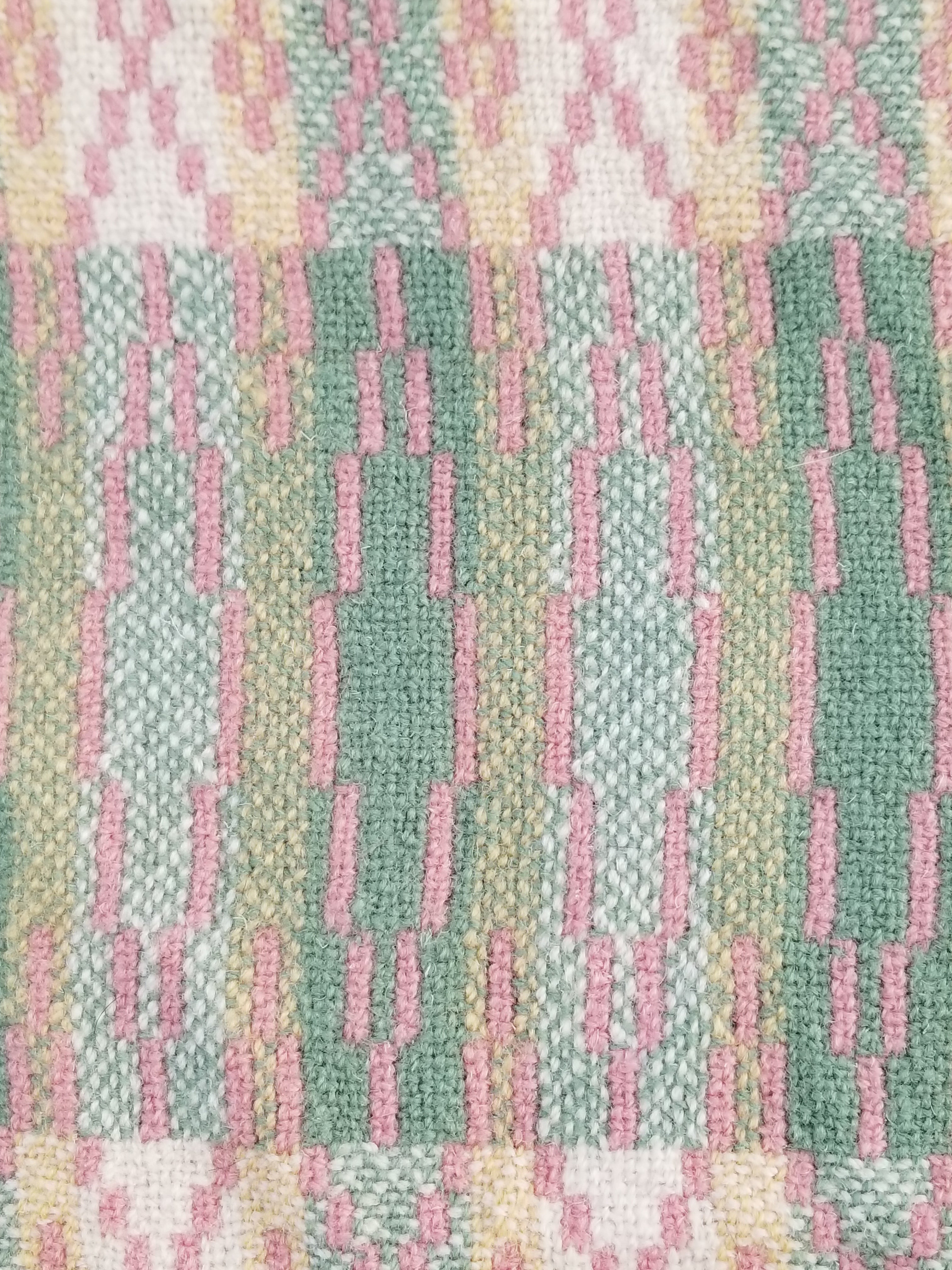 Vintage Welsh Wool Tapestry Blanket Reversible 217x212cm
