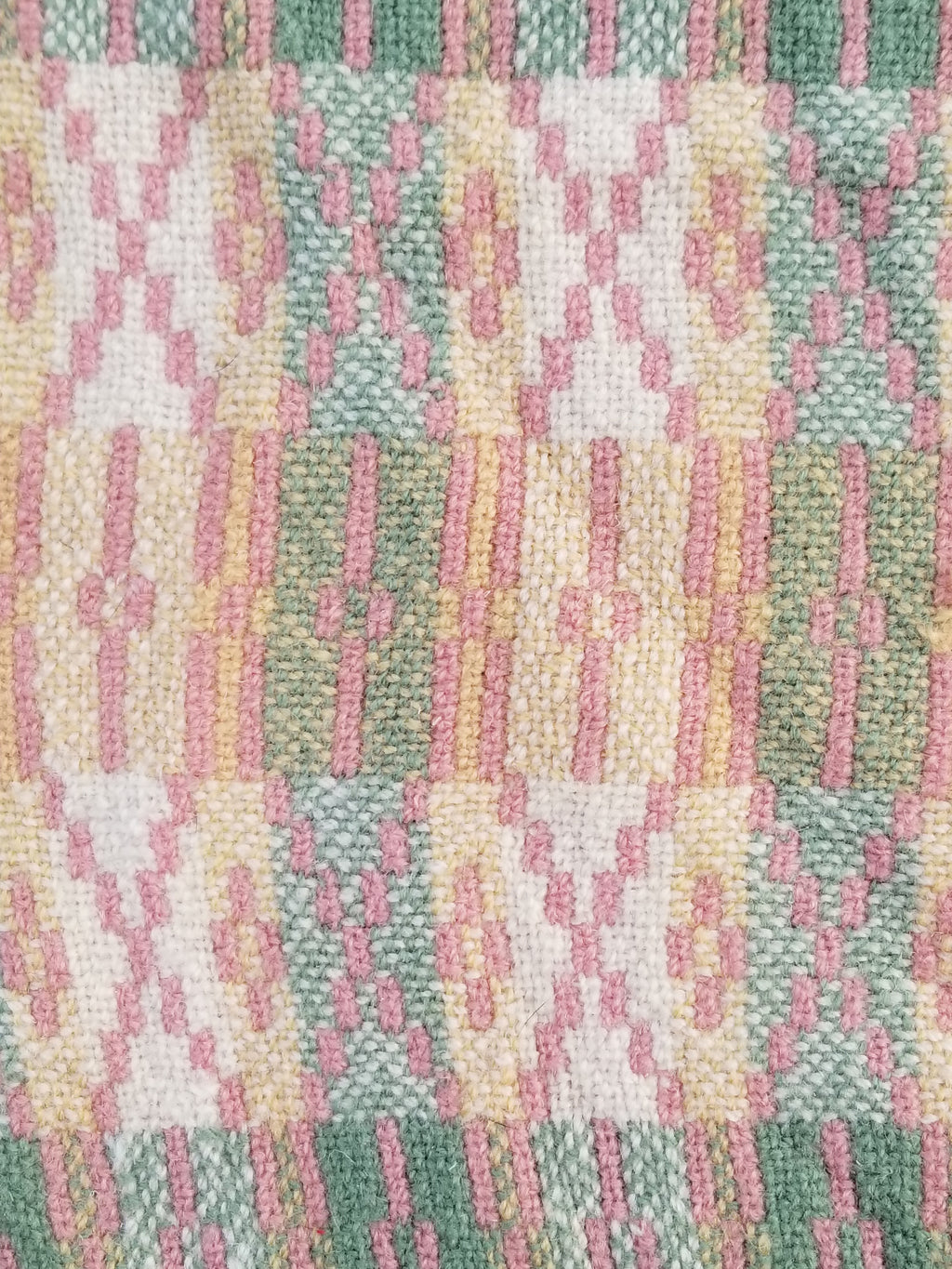 Vintage Welsh Wool Tapestry Blanket Reversible 217x212cm