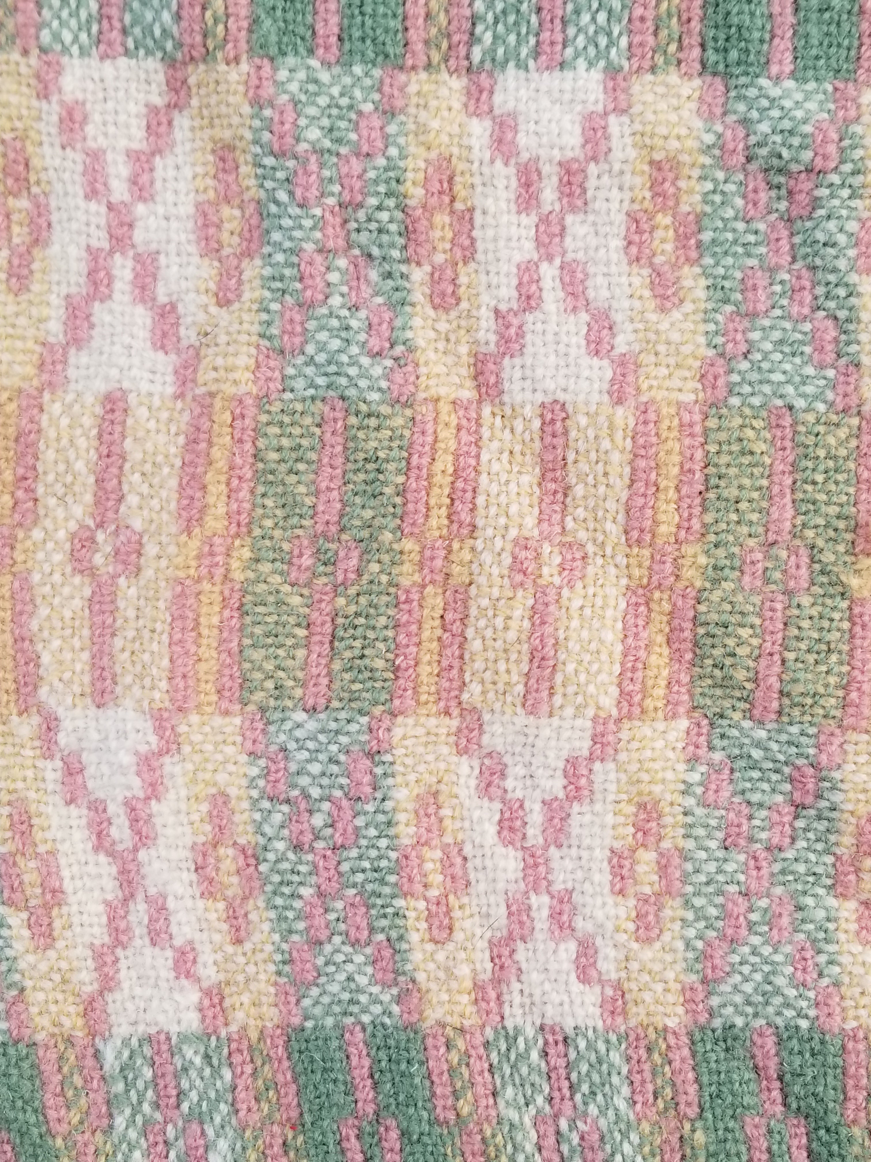 Vintage Welsh Wool Tapestry Blanket Reversible 217x212cm
