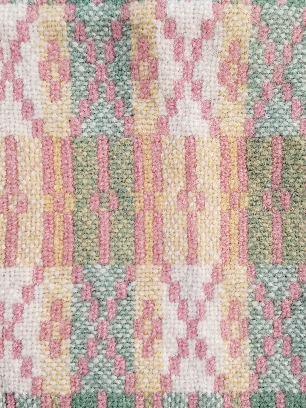 Vintage Welsh Wool Tapestry Blanket Reversible 217x212cm