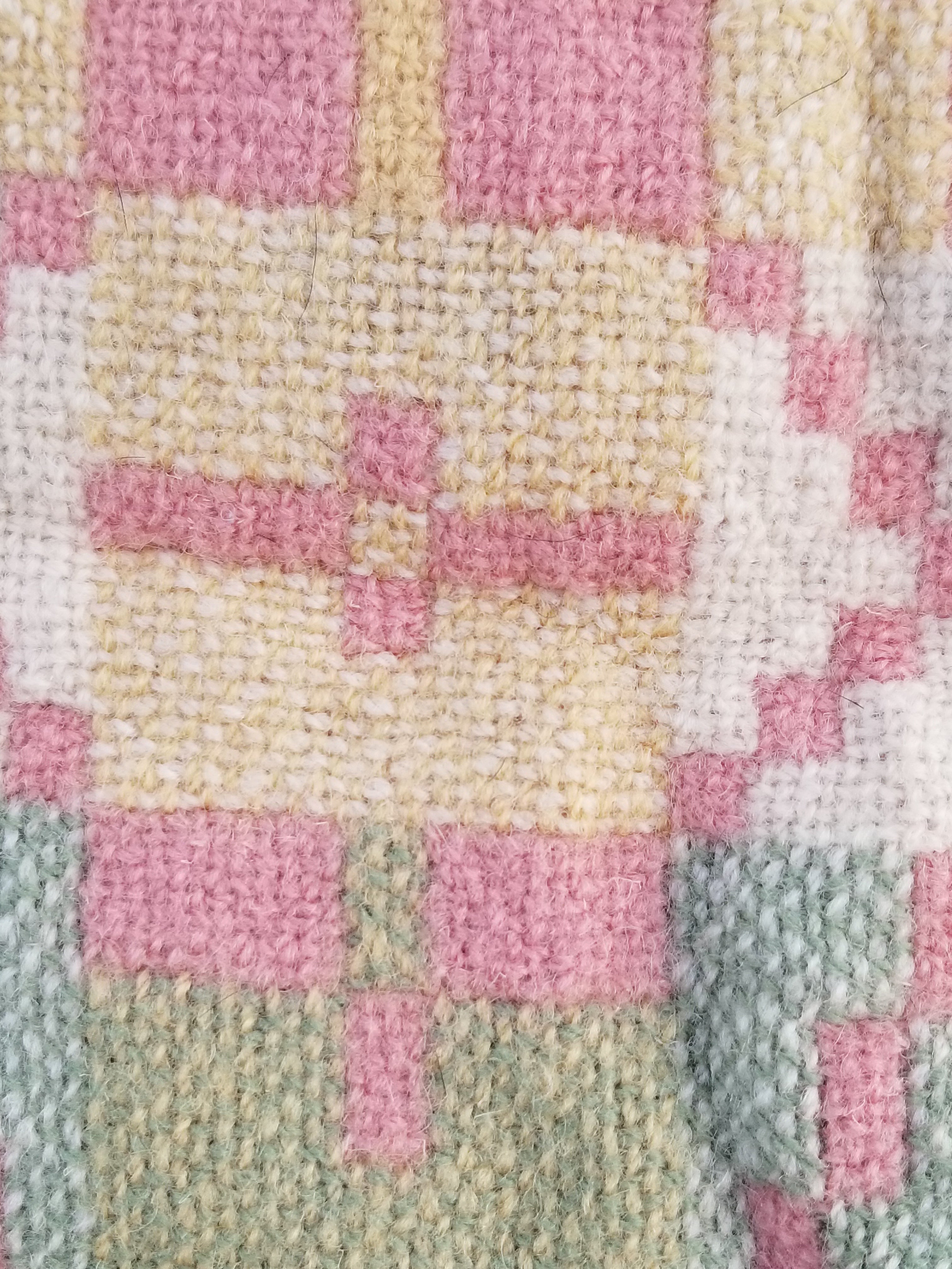 Vintage Welsh Wool Tapestry Blanket Reversible 217x212cm