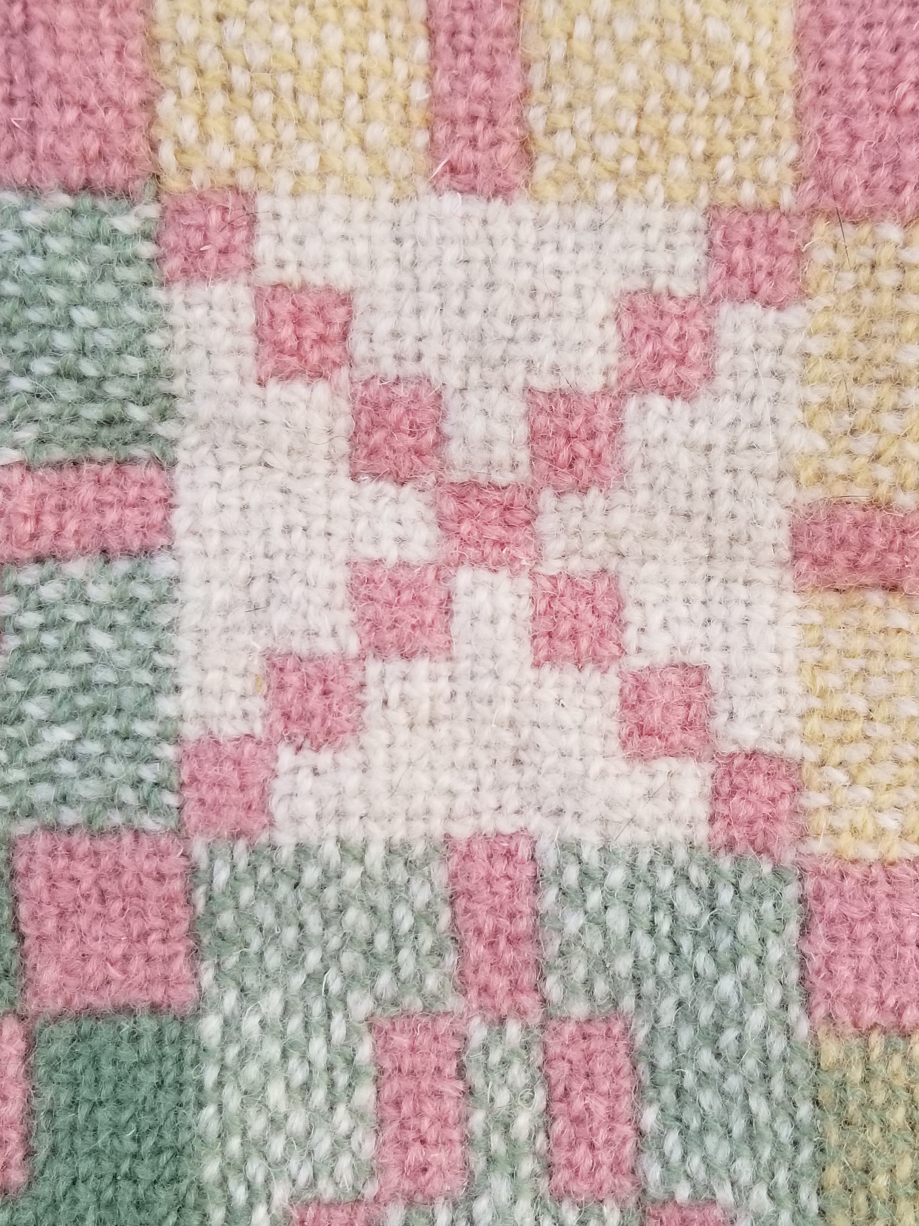 Vintage Welsh Wool Tapestry Blanket Reversible 217x212cm