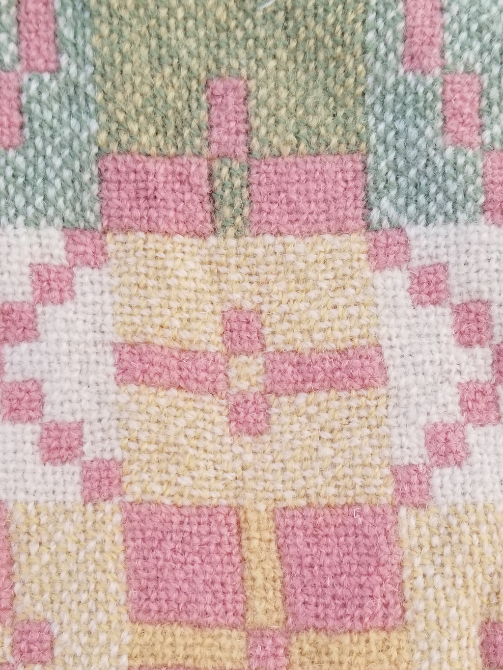 Vintage Welsh Wool Tapestry Blanket Reversible 217x212cm