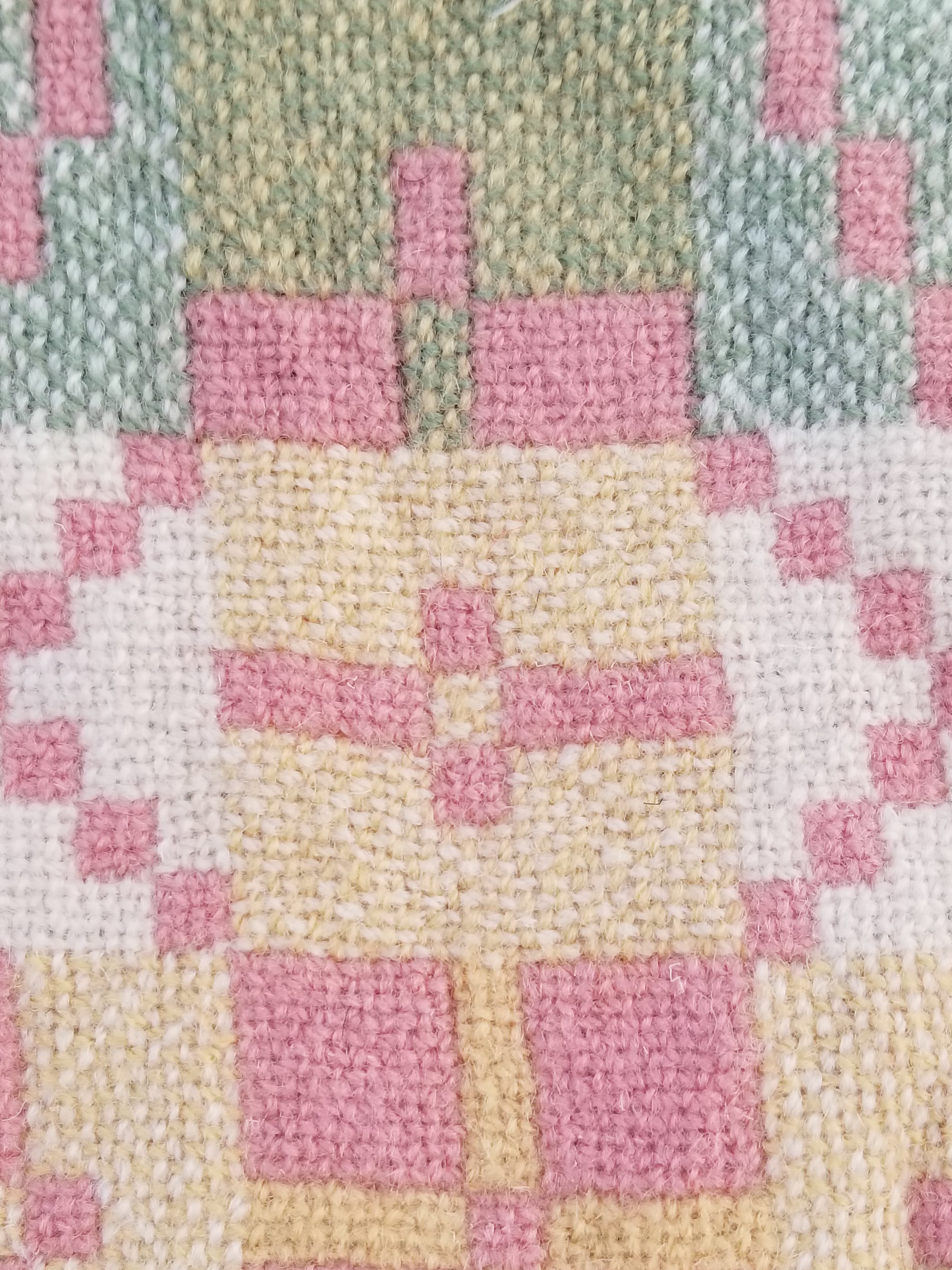 Vintage Welsh Wool Tapestry Blanket Reversible 217x212cm