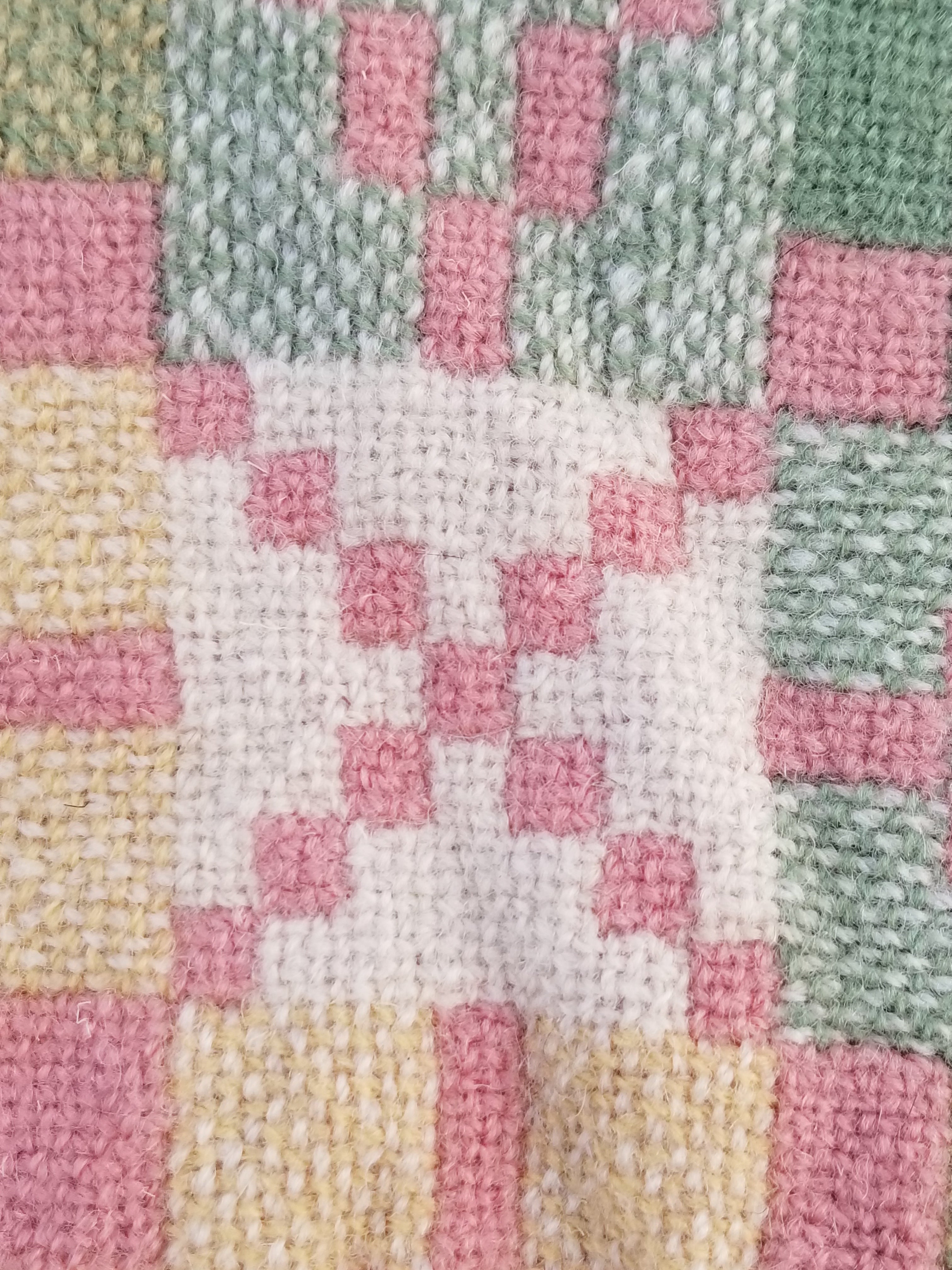 Vintage Welsh Wool Tapestry Blanket Reversible 217x212cm