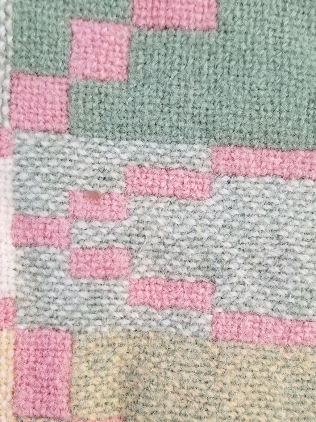 Vintage Welsh Wool Tapestry Blanket Reversible 217x212cm
