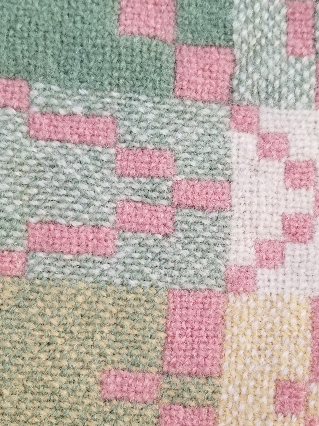 Vintage Welsh Wool Tapestry Blanket Reversible 217x212cm