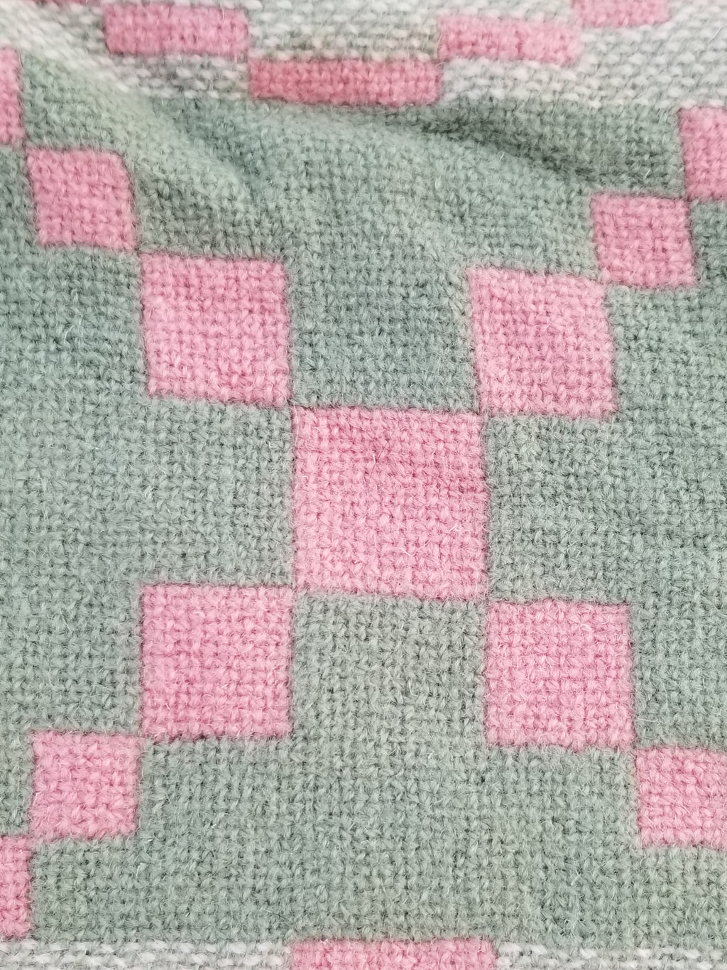Vintage Welsh Wool Tapestry Blanket Reversible 217x212cm
