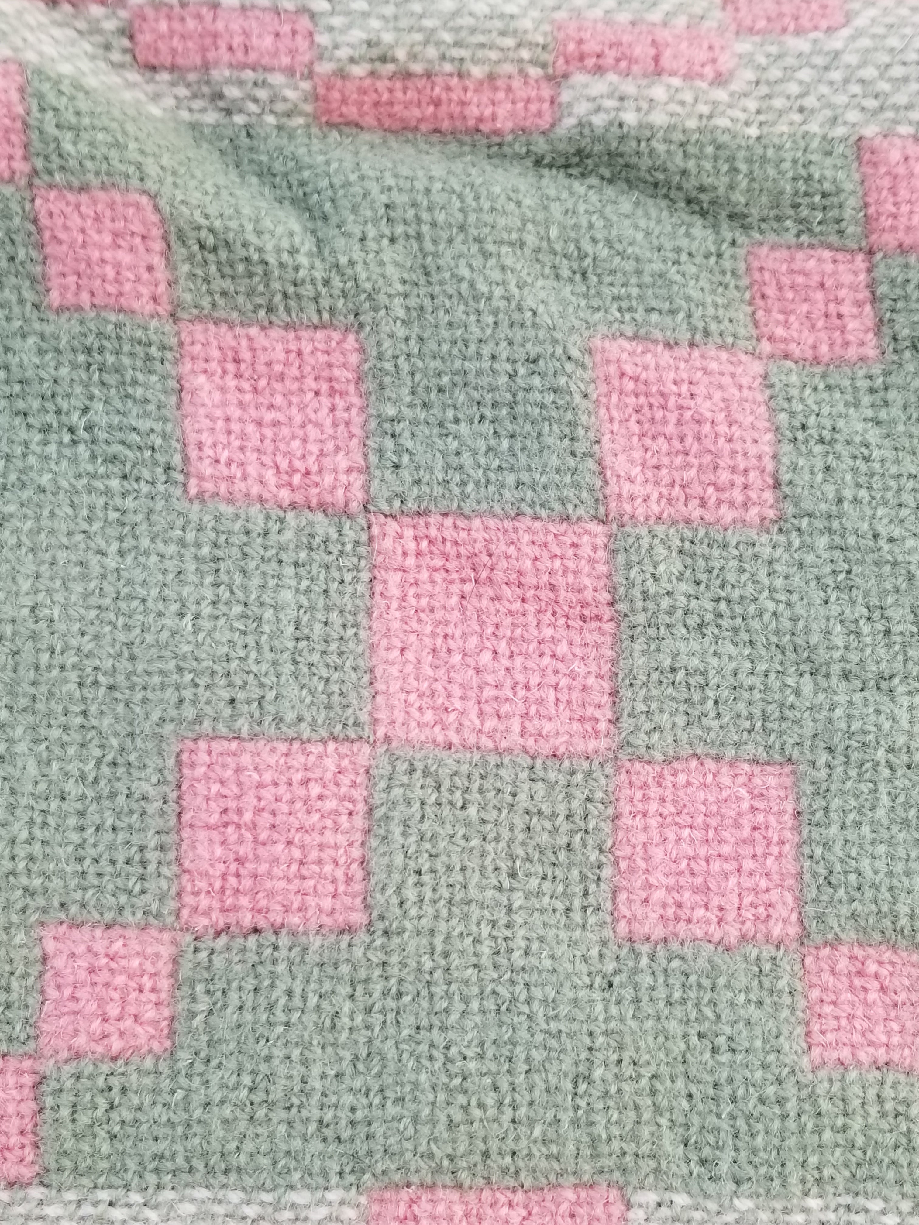 Vintage Welsh Wool Tapestry Blanket Reversible 217x212cm
