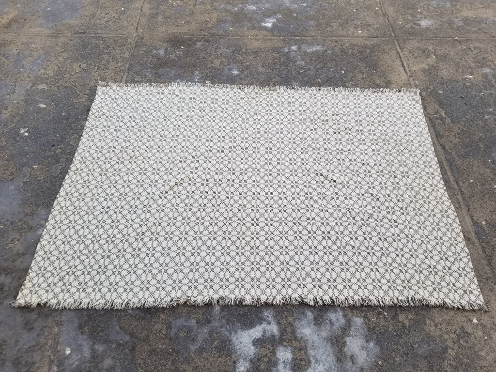 Vintage Traditional Handmade Reversible Welsh Wool Tapestry Blanket 230x156cm