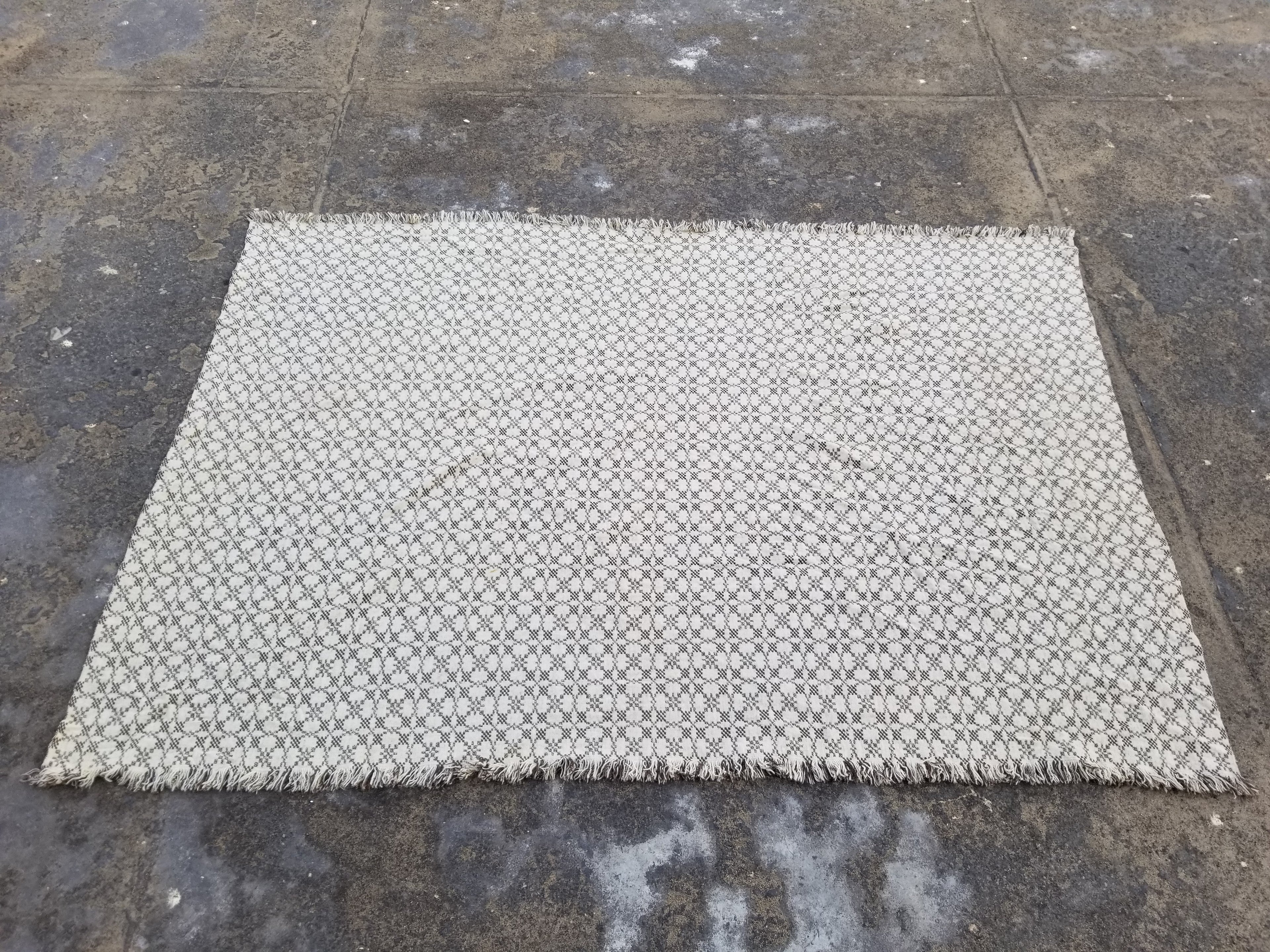 Vintage Traditional Handmade Reversible Welsh Wool Tapestry Blanket 230x156cm