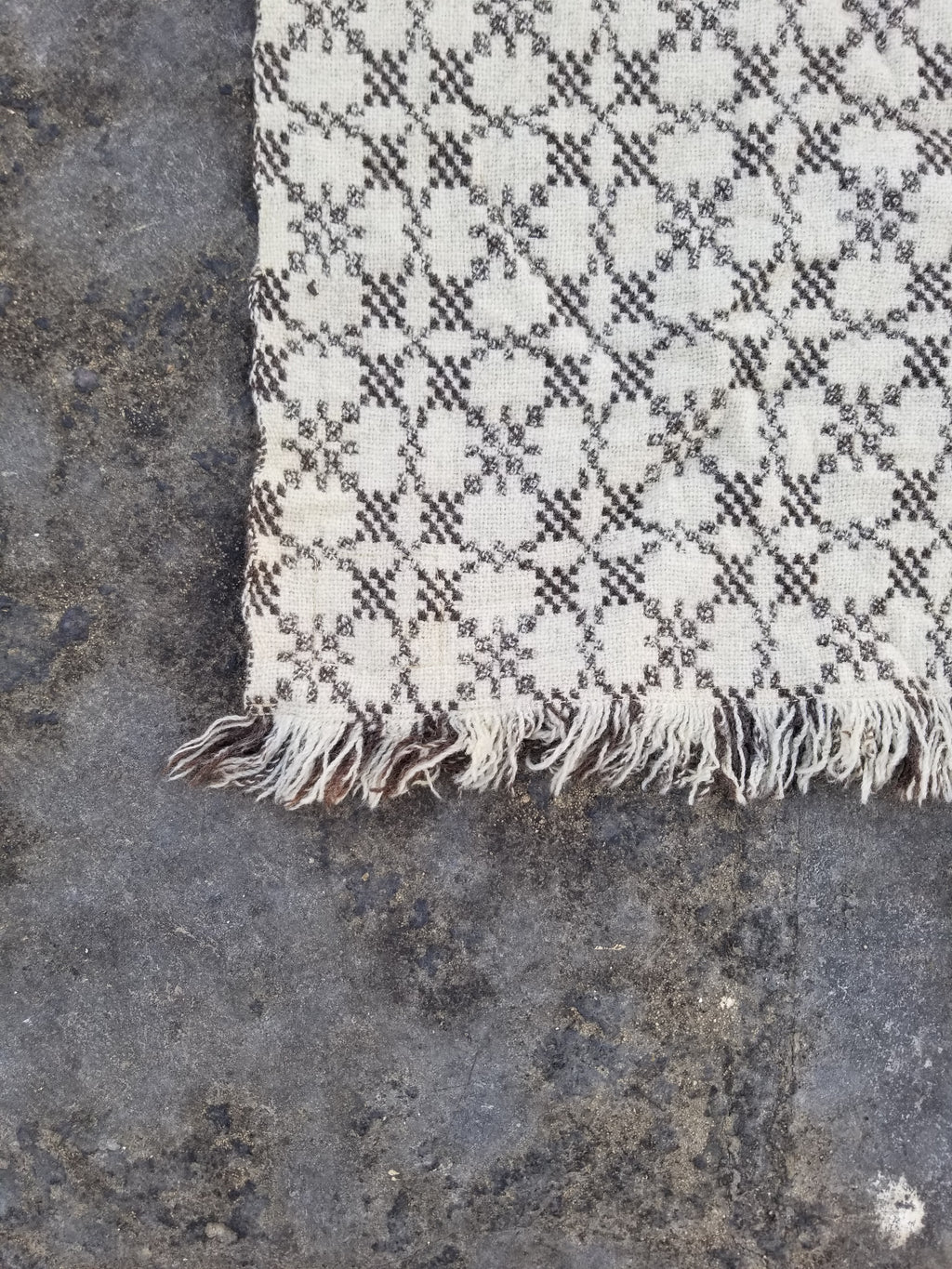 Vintage Traditional Handmade Reversible Welsh Wool Tapestry Blanket 230x156cm