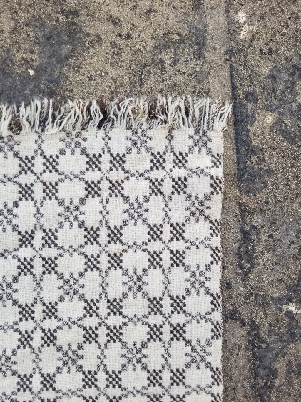 Vintage Traditional Handmade Reversible Welsh Wool Tapestry Blanket 230x156cm
