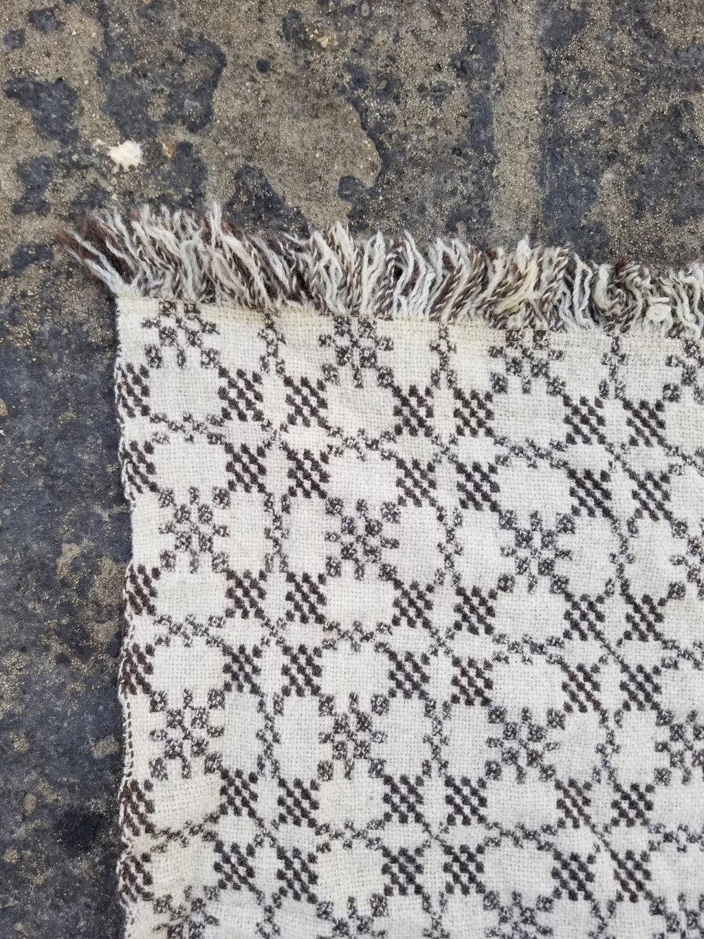 Vintage Traditional Handmade Reversible Welsh Wool Tapestry Blanket 230x156cm