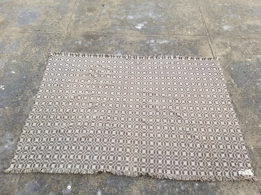 Vintage Traditional Handmade Reversible Welsh Wool Tapestry Blanket 230x156cm