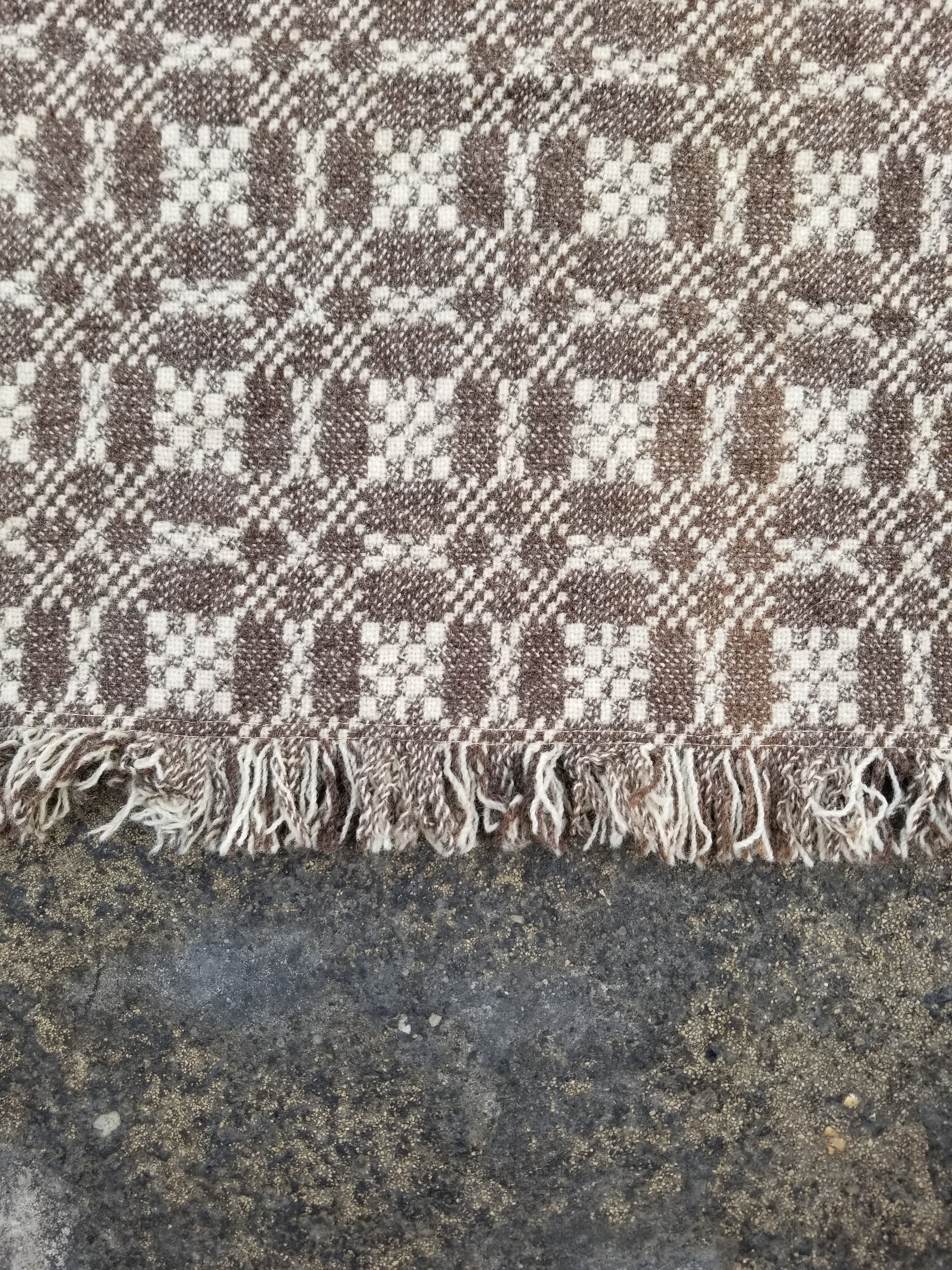Vintage Traditional Handmade Reversible Welsh Wool Tapestry Blanket 230x156cm