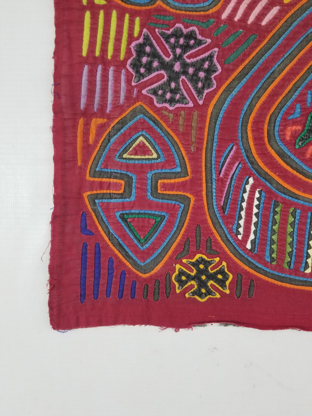 Vintage Traditional Kuna Mola Applique Work Folk Art Panel 45x37cm