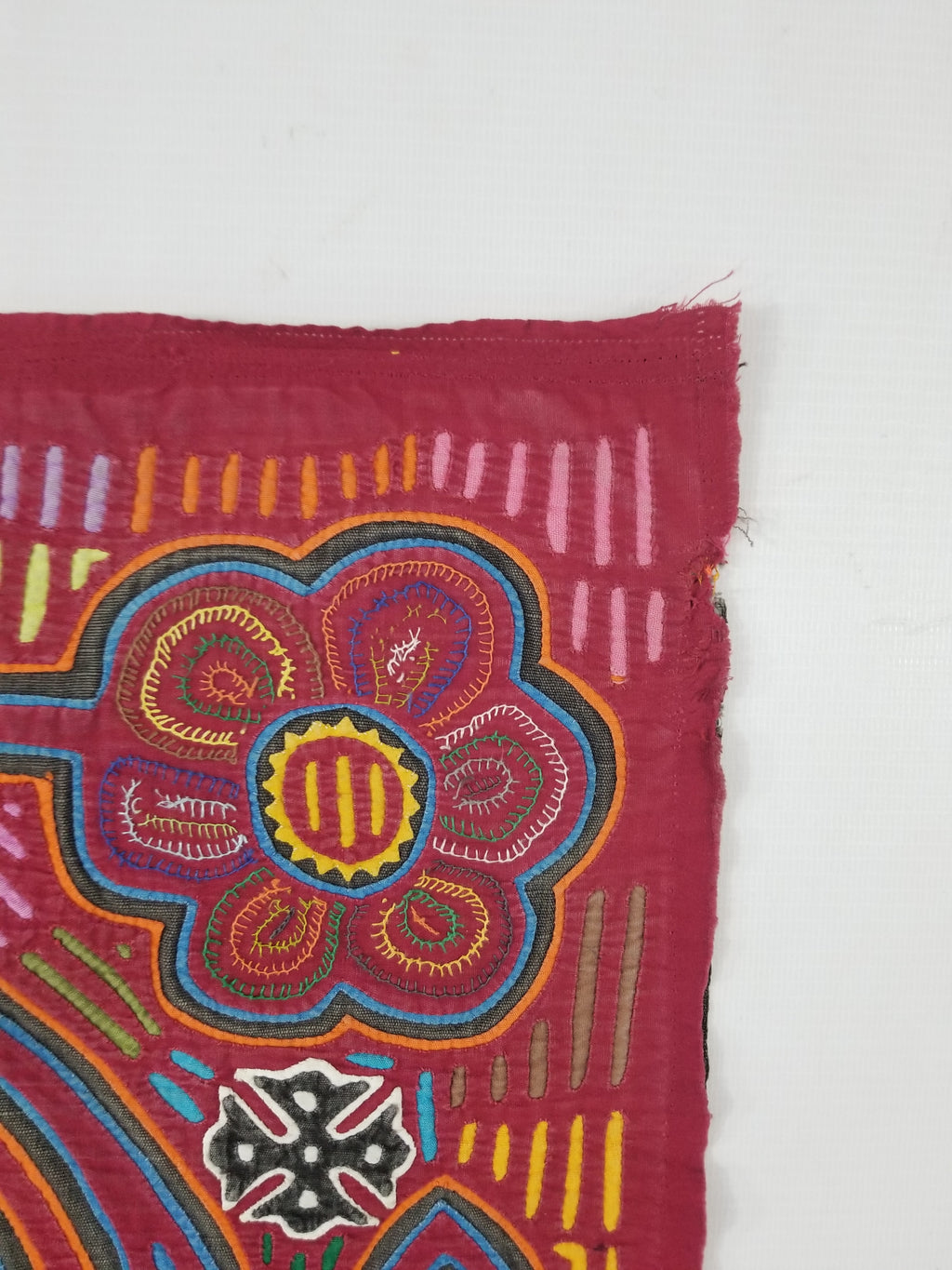 Vintage Traditional Kuna Mola Applique Work Folk Art Panel 45x37cm
